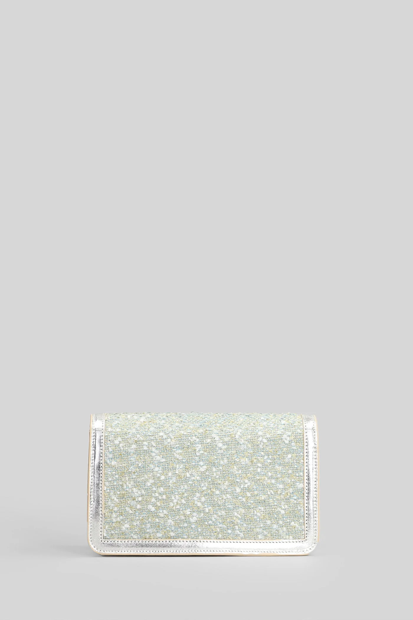 Tilda Shoulder bag in silver leather and fabric - Image 3