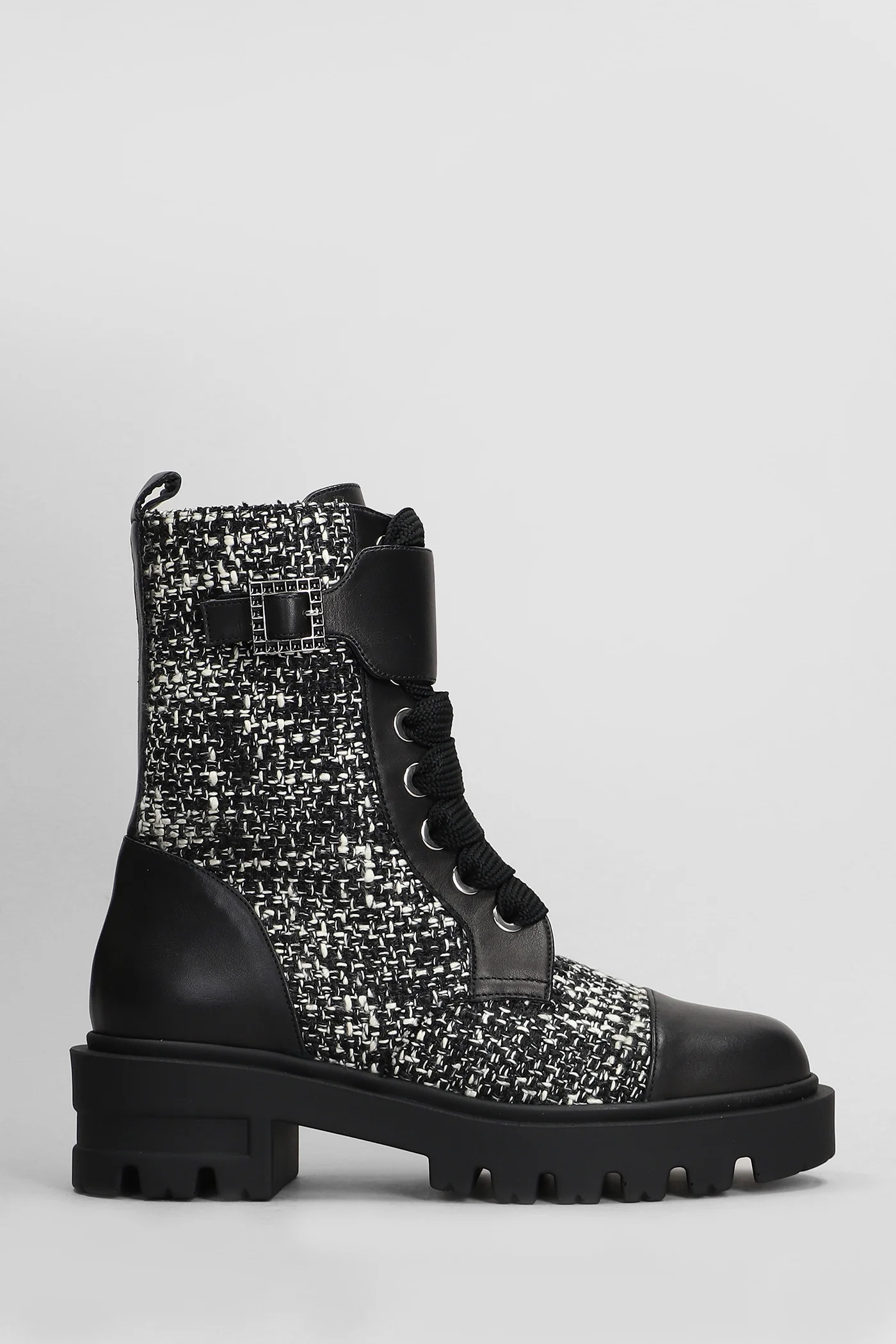Vlady Combat boots in black wool and leather - Image 21