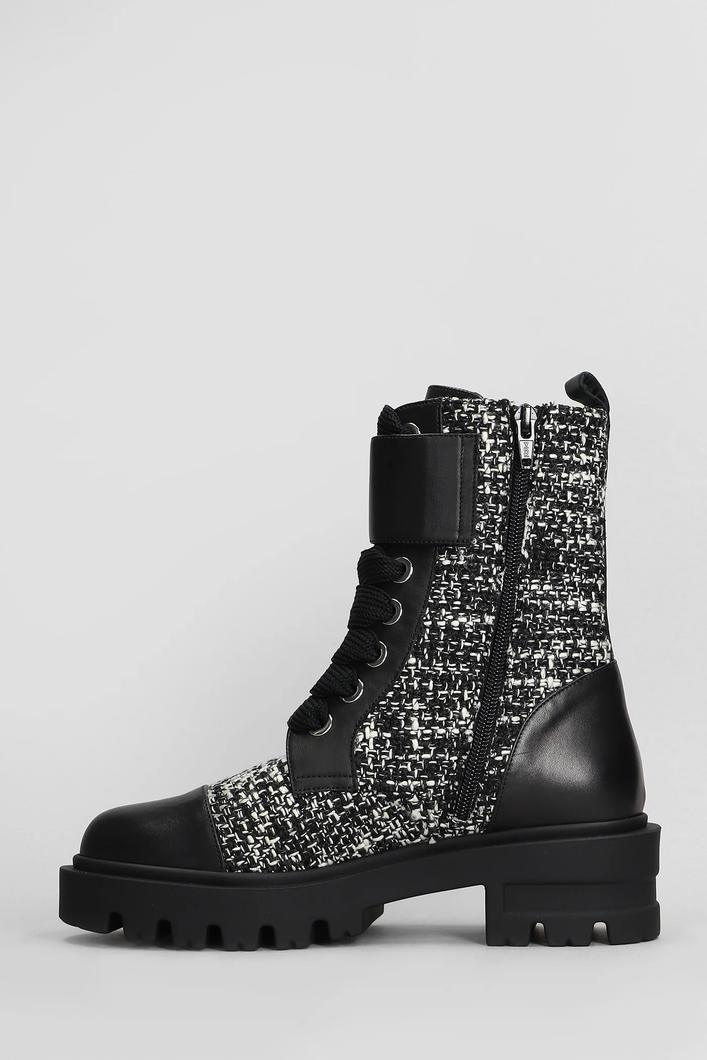 Vlady Combat boots in black wool and leather - Image 53