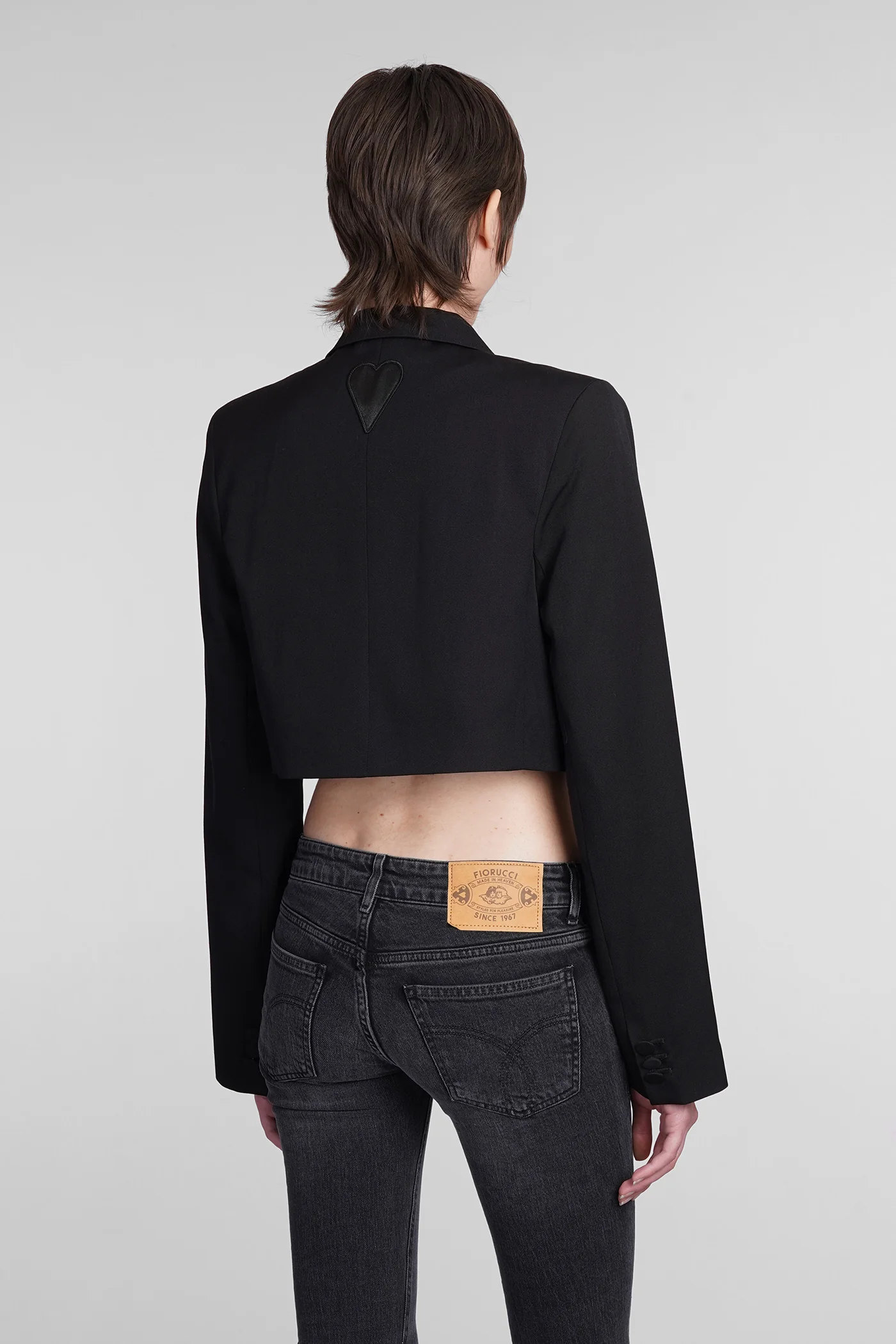 Blazer in black wool - Image 3