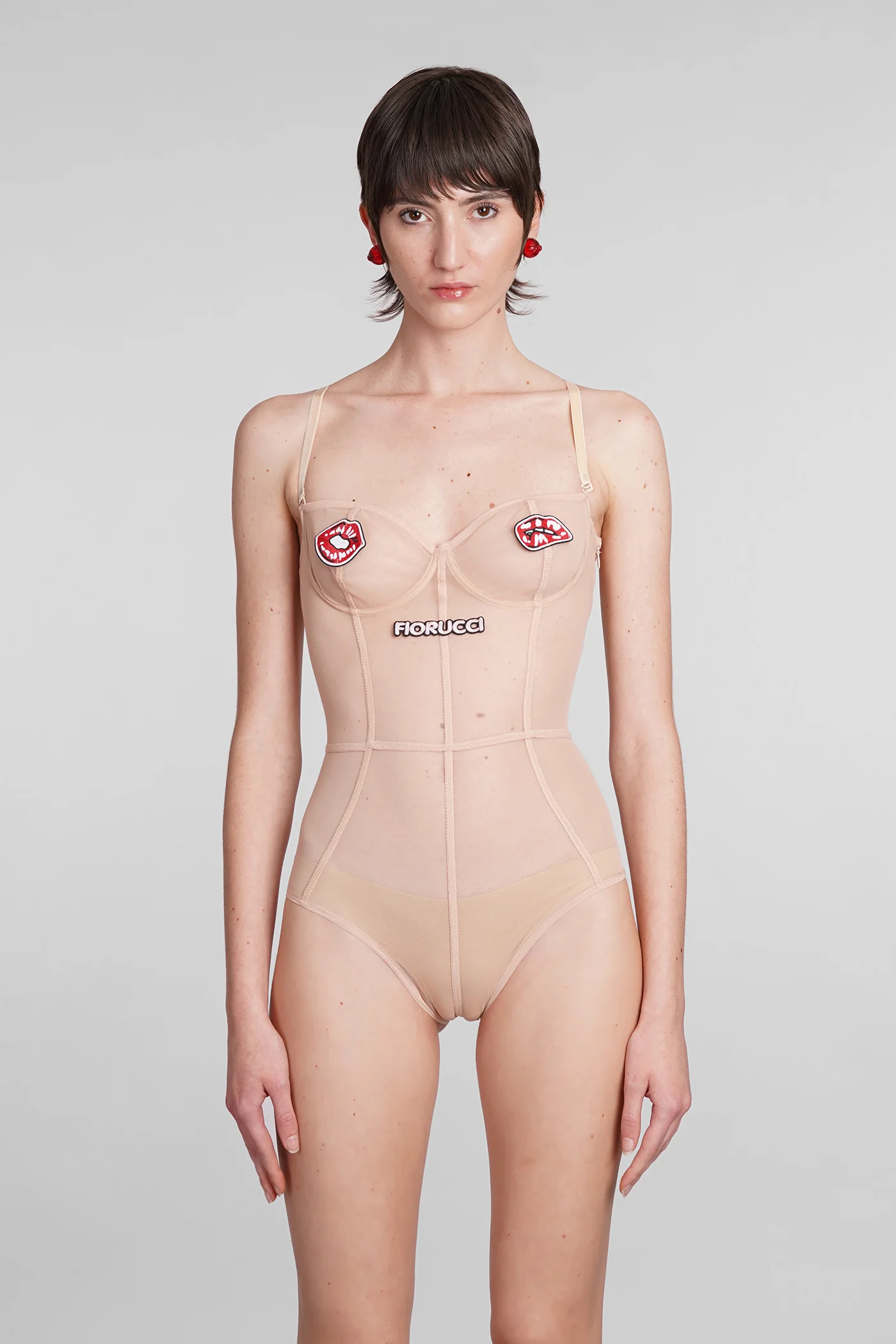 Body in rose-pink polyamide