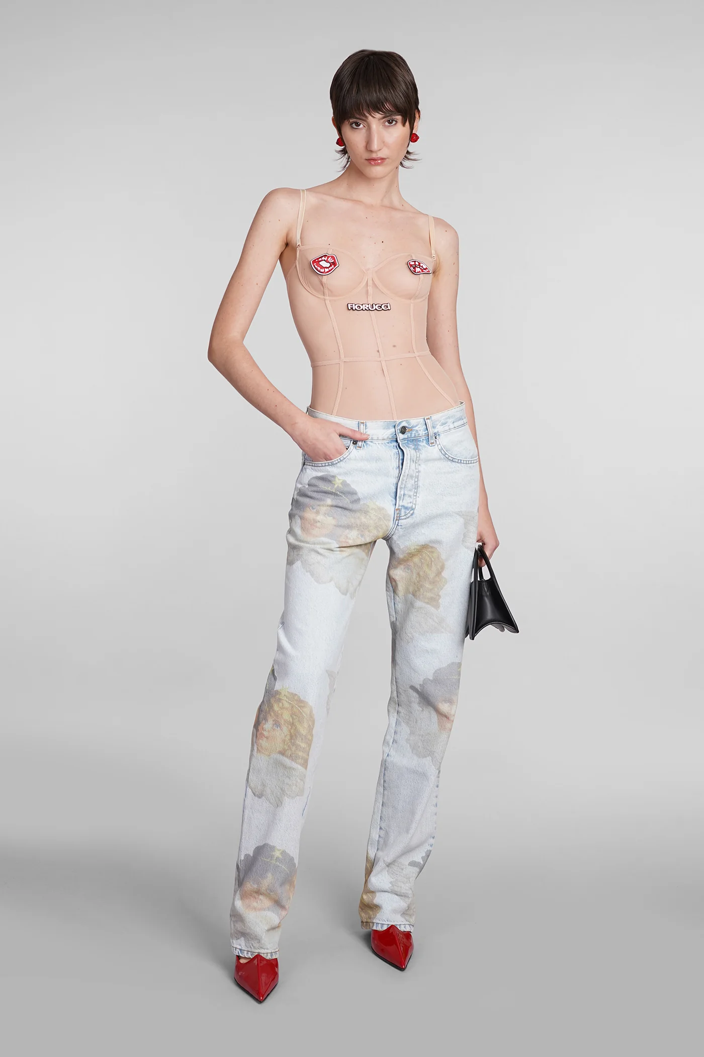 Body in rose-pink polyamide - Image 2