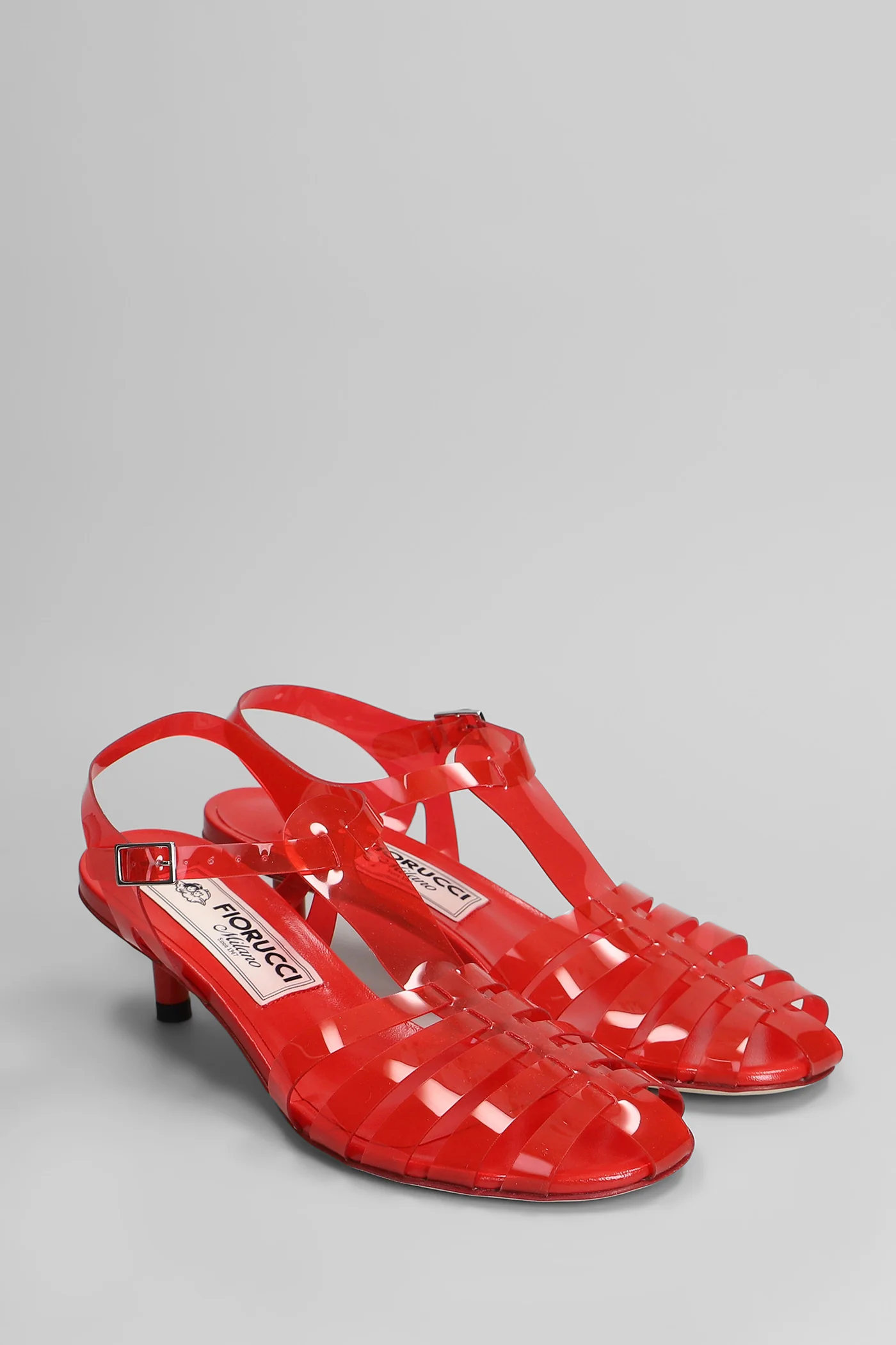 Jelly kitten heels Sandals in red PVC - Image 2