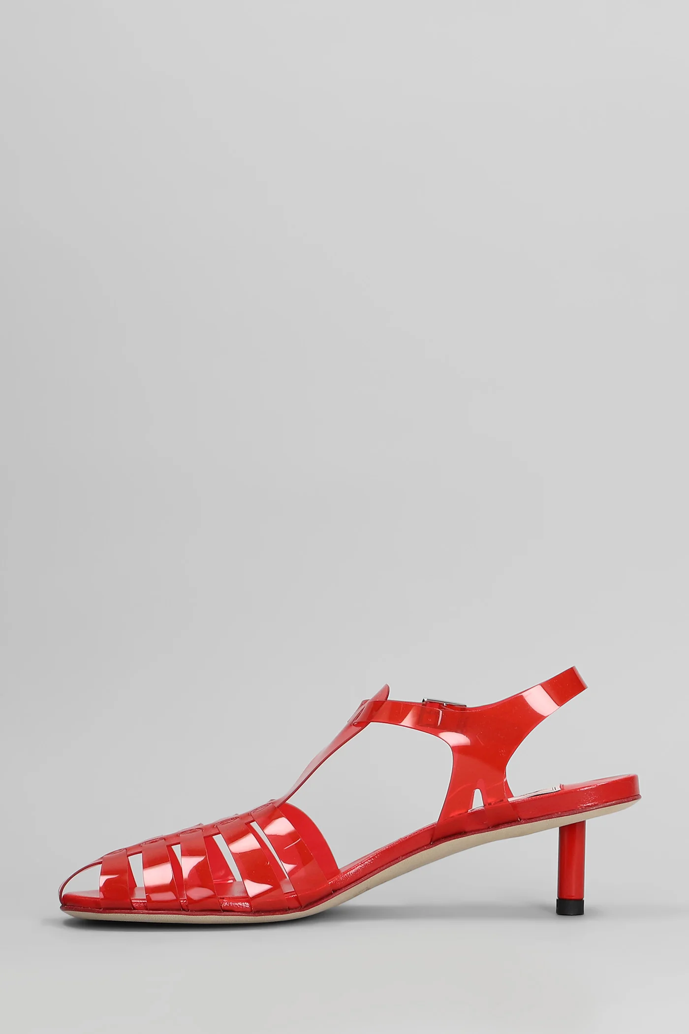 Jelly kitten heels Sandals in red PVC - Image 3
