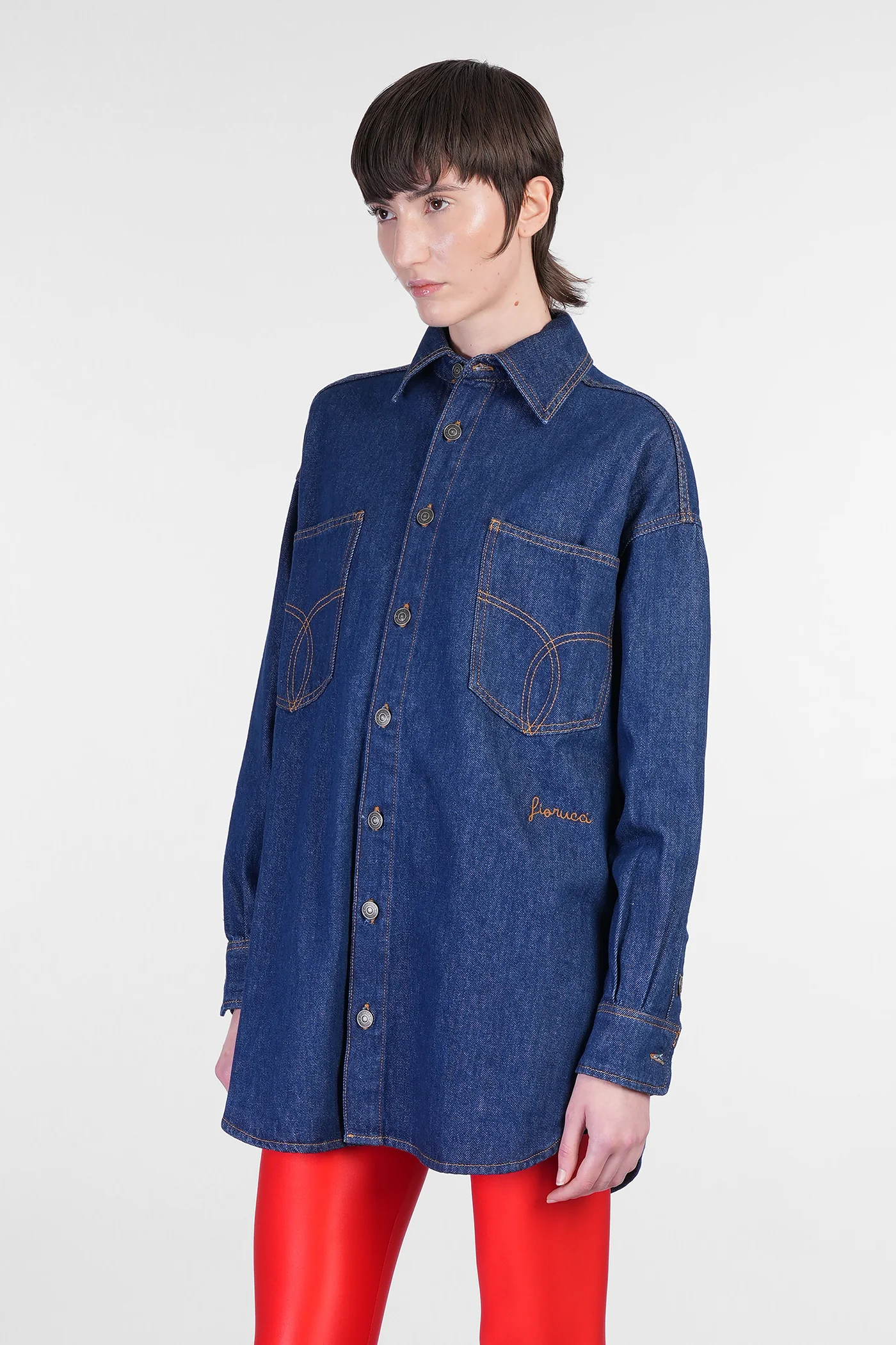 Shirt in blue cotton - Image 4