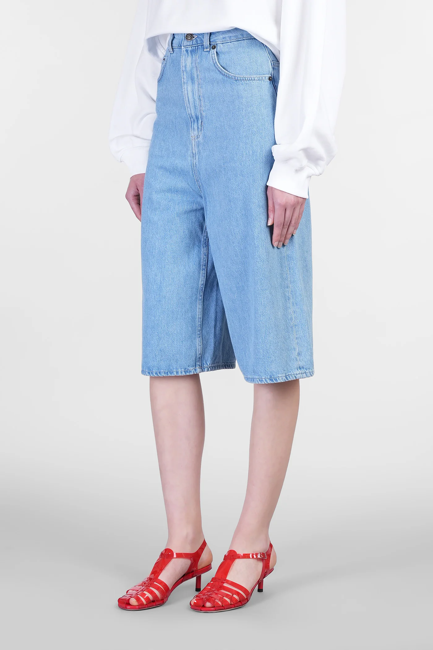 Shorts in blue cotton - Image 4