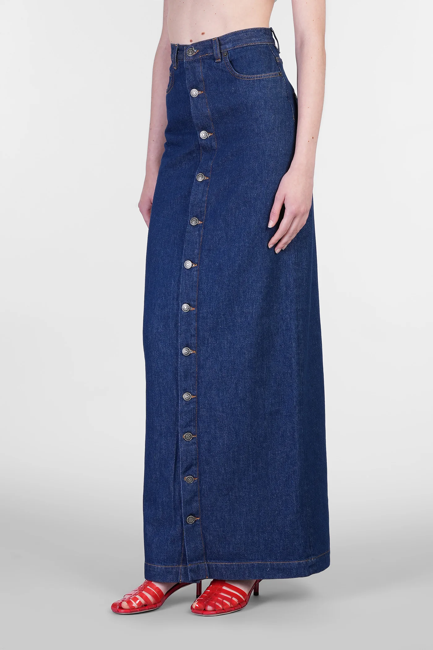 Skirt in blue cotton - Image 4
