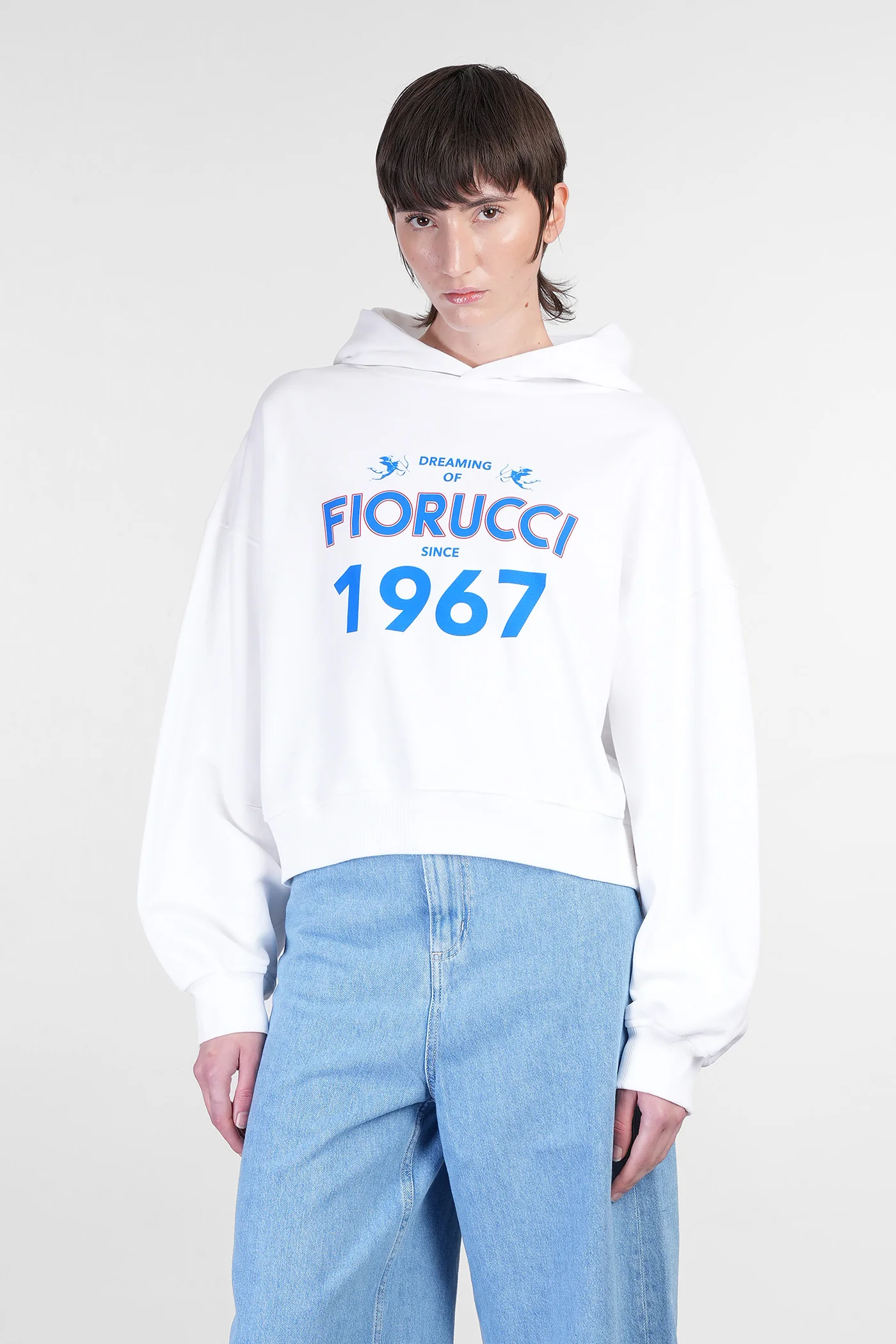 Sweatshirt in white cotton