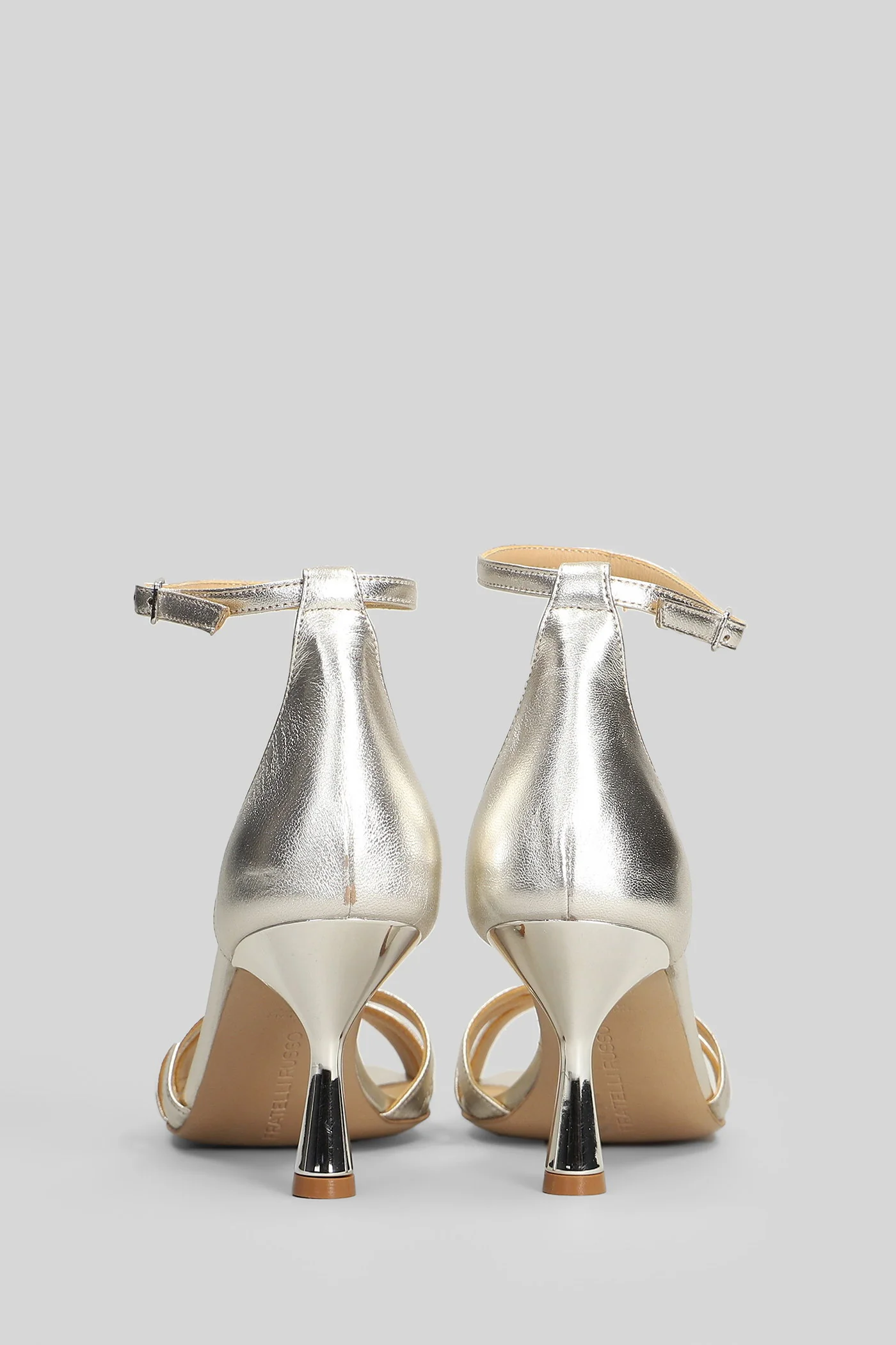 Sandals in platinum leather - Image 4