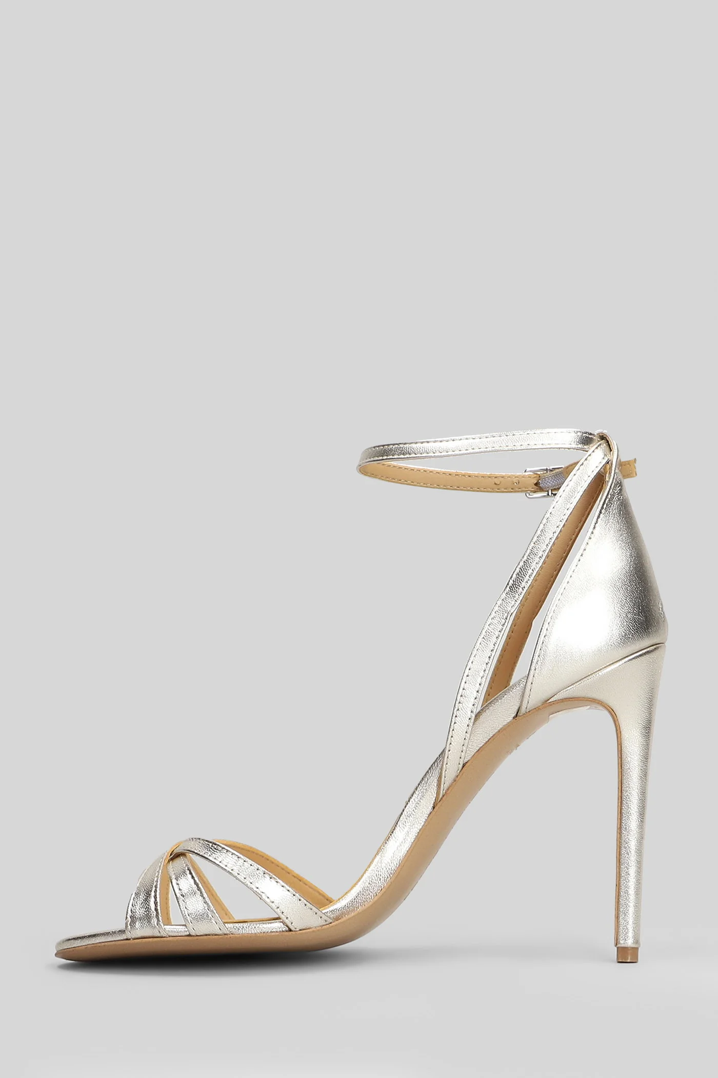 Sandals in platinum leather - Image 3