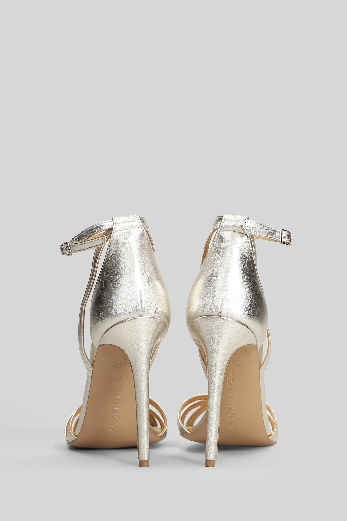 Sandals in platinum leather - Image 4