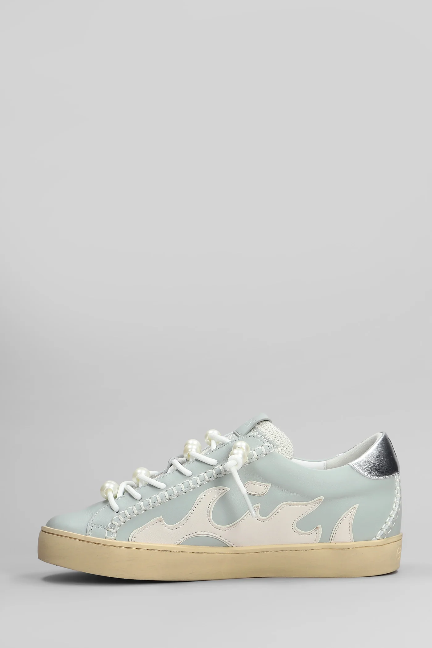 Gamin Sneakers in cyan leather - Image 3