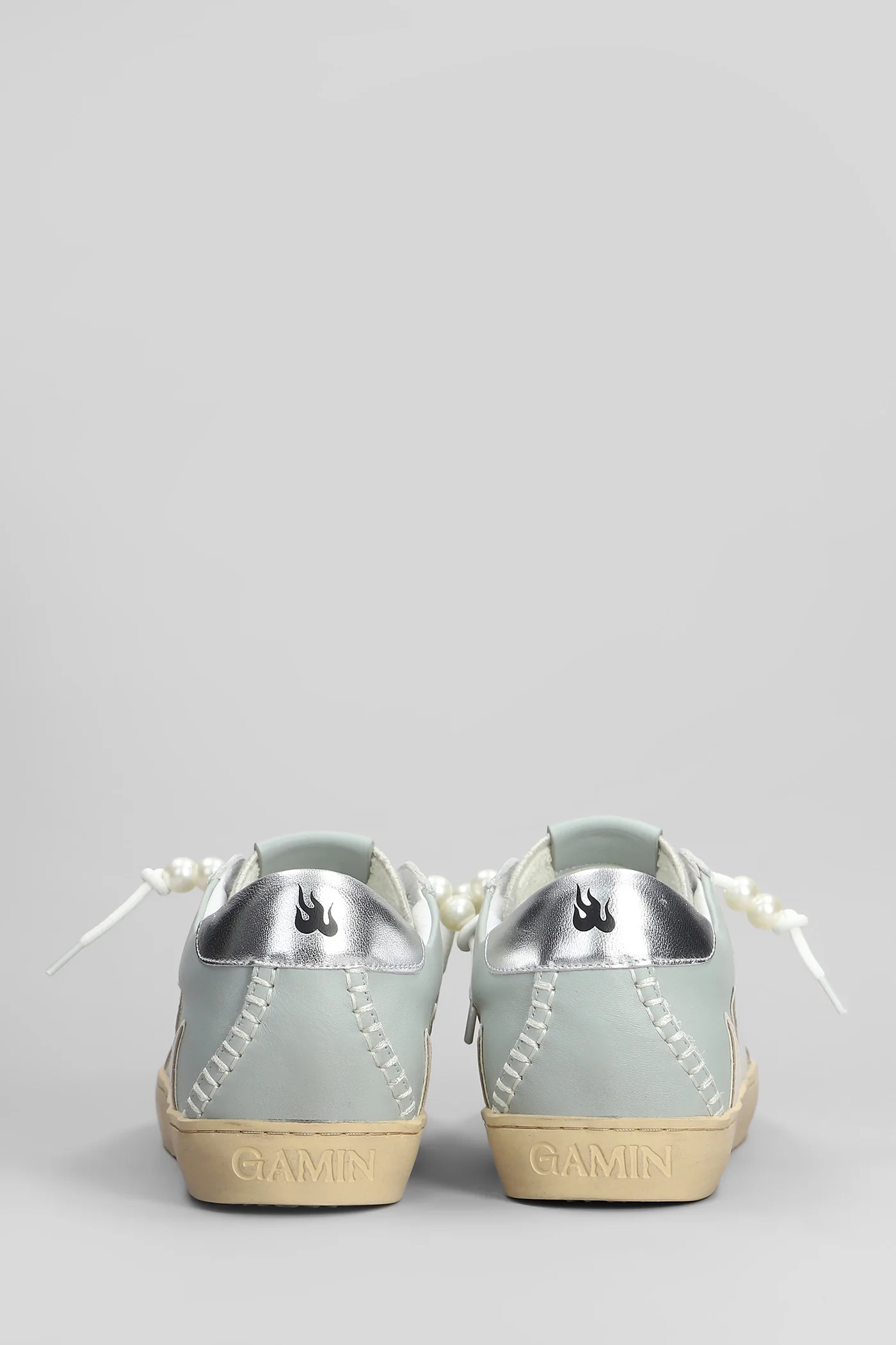 Gamin Sneakers in cyan leather - Image 4