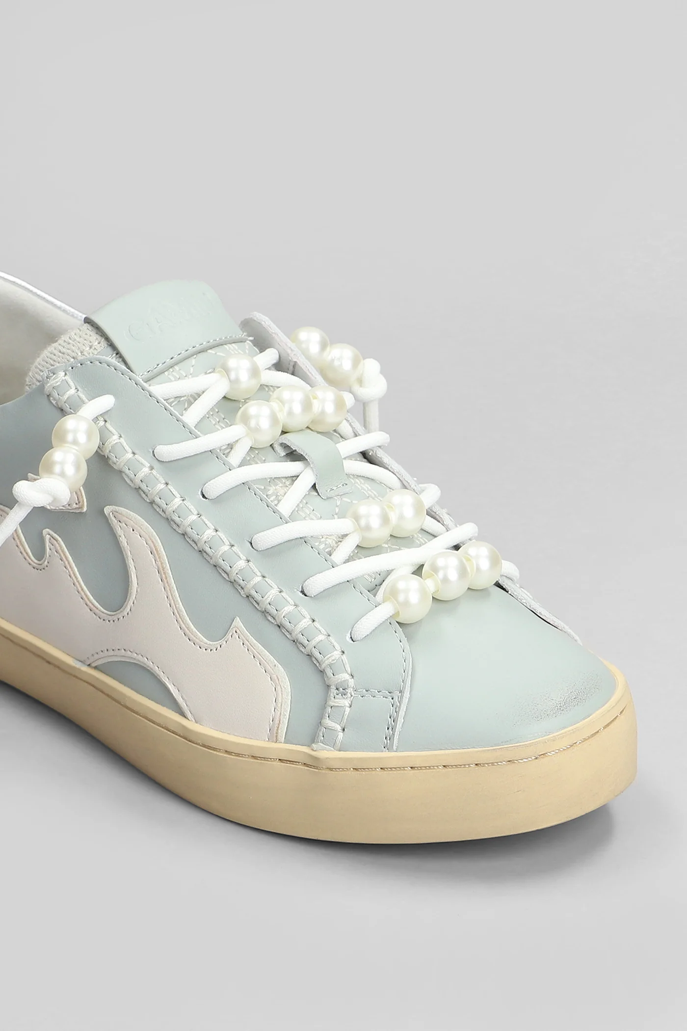 Gamin Sneakers in cyan leather - Image 5