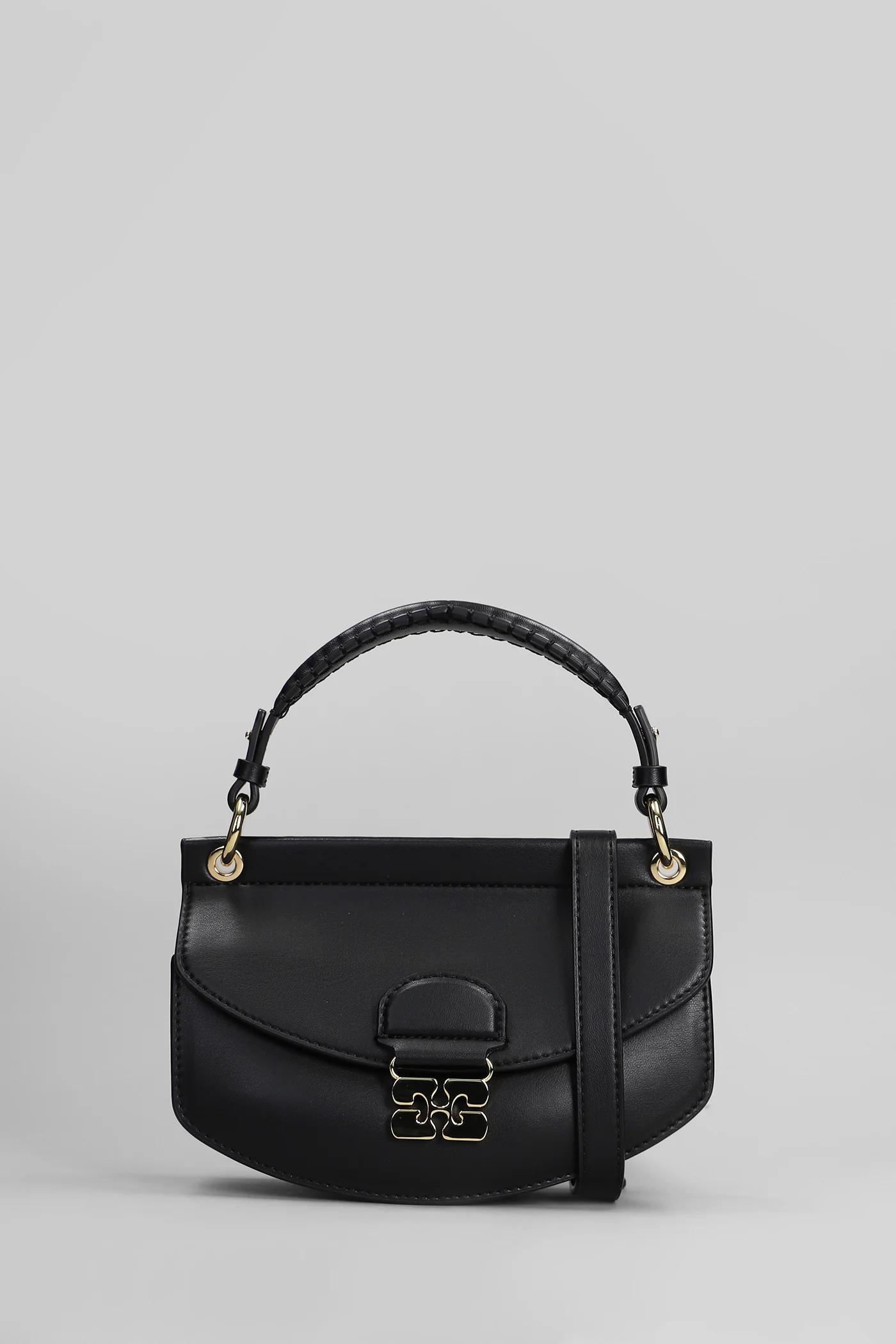 Apo g mini Hand bag in black leather