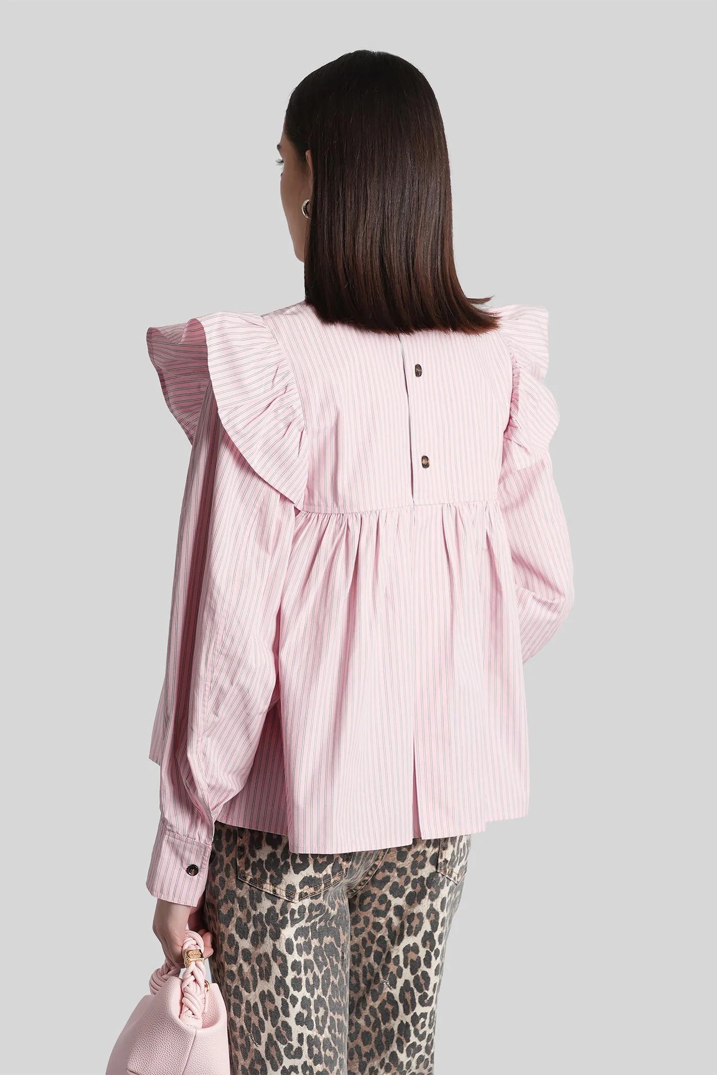 Blouse in rose-pink cotton - Image 3