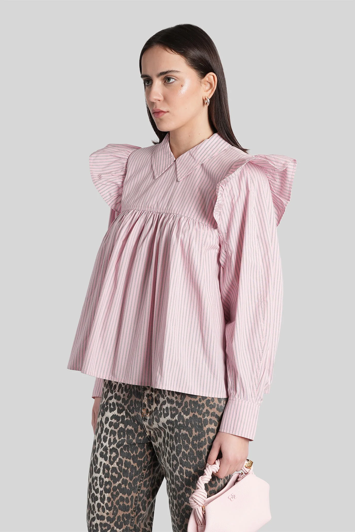 Blouse in rose-pink cotton - Image 4