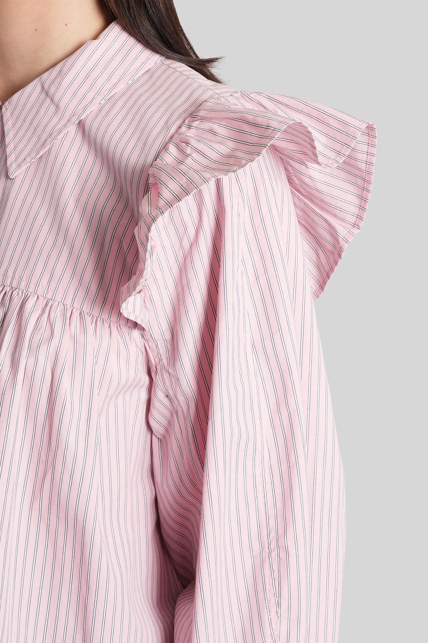 Blouse in rose-pink cotton - Image 5
