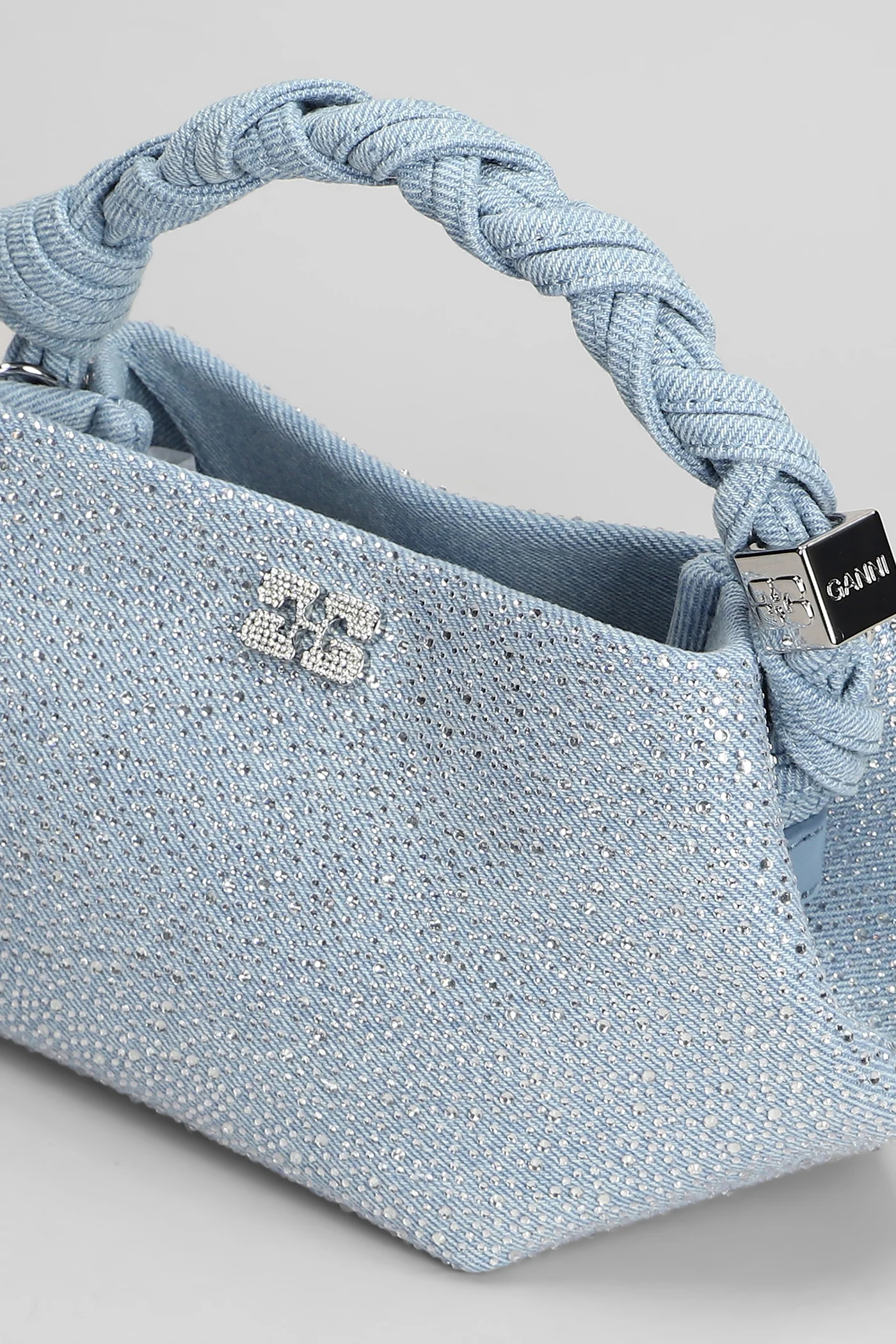 Bou bag mini Hand bag in blue cotton - Image 4