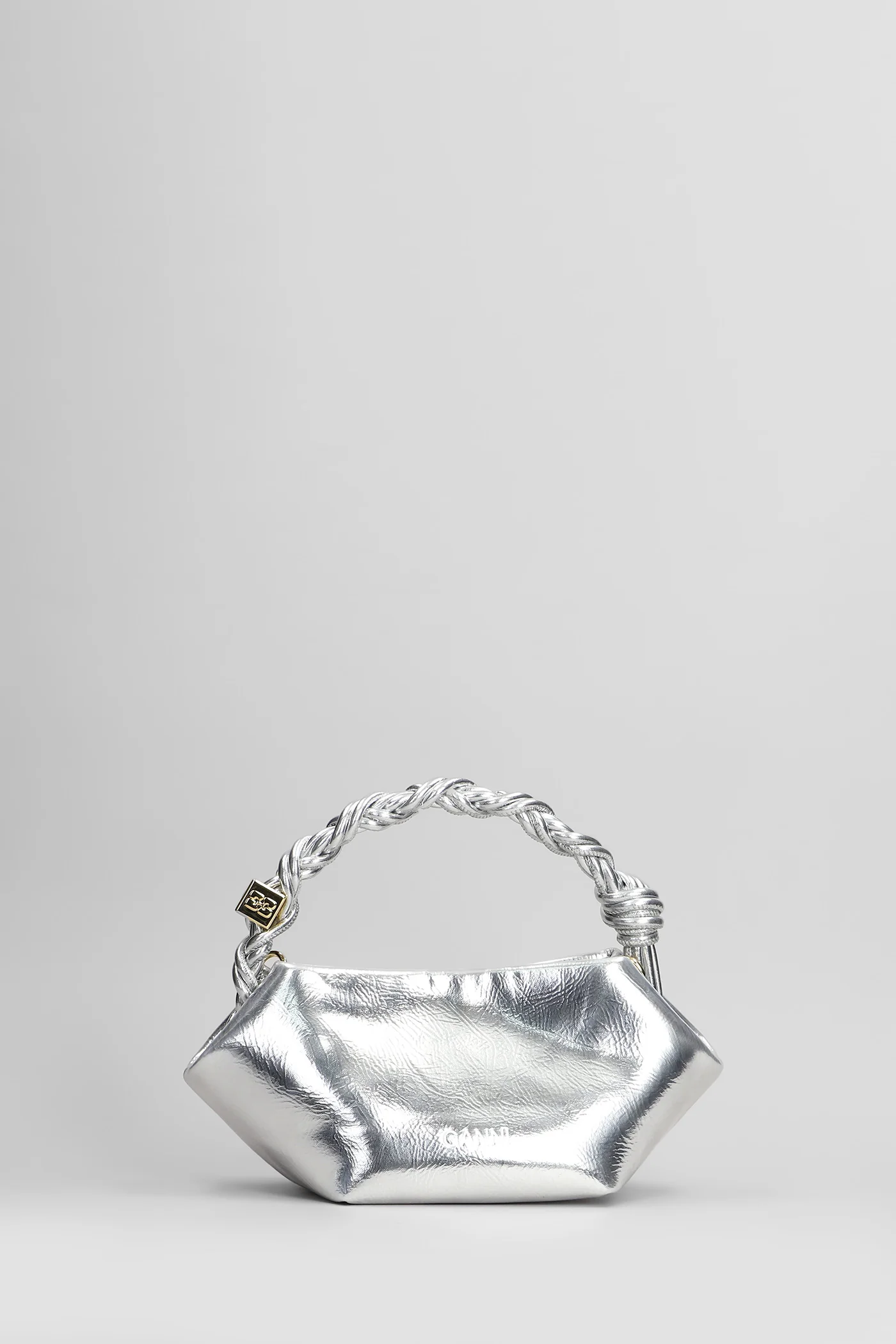 Bou bag mini Hand bag in silver leather - Image 3