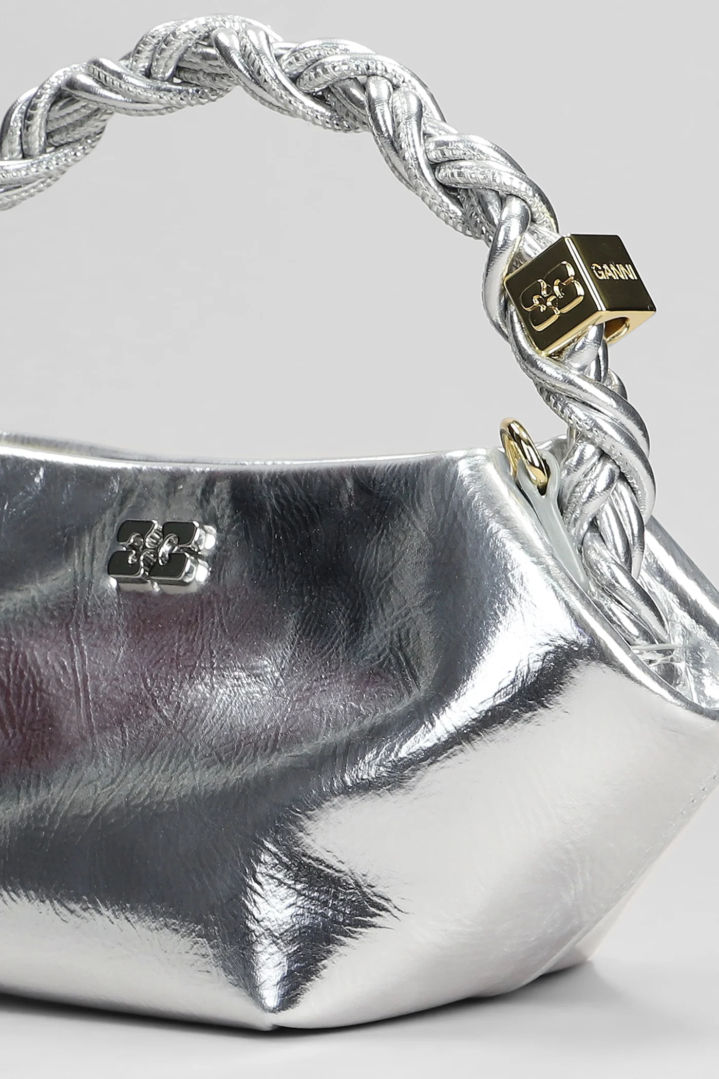 Bou bag mini Hand bag in silver leather - Image 4