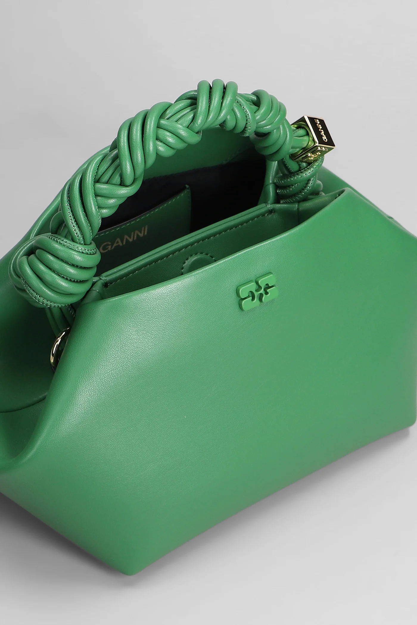 Bou bag small Hand bag in green leather - Image 4