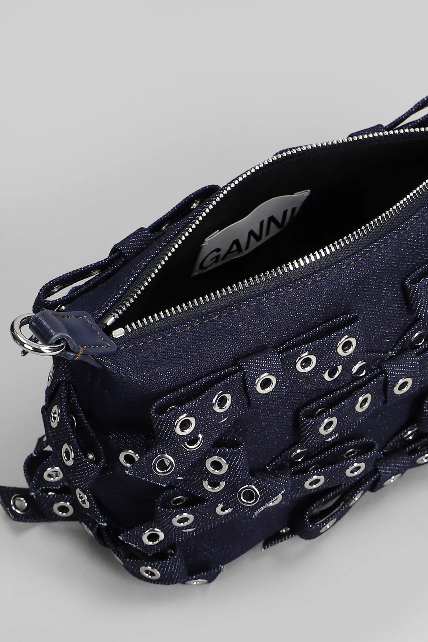 Butterfly small Hand bag in blue cotton - Image 4