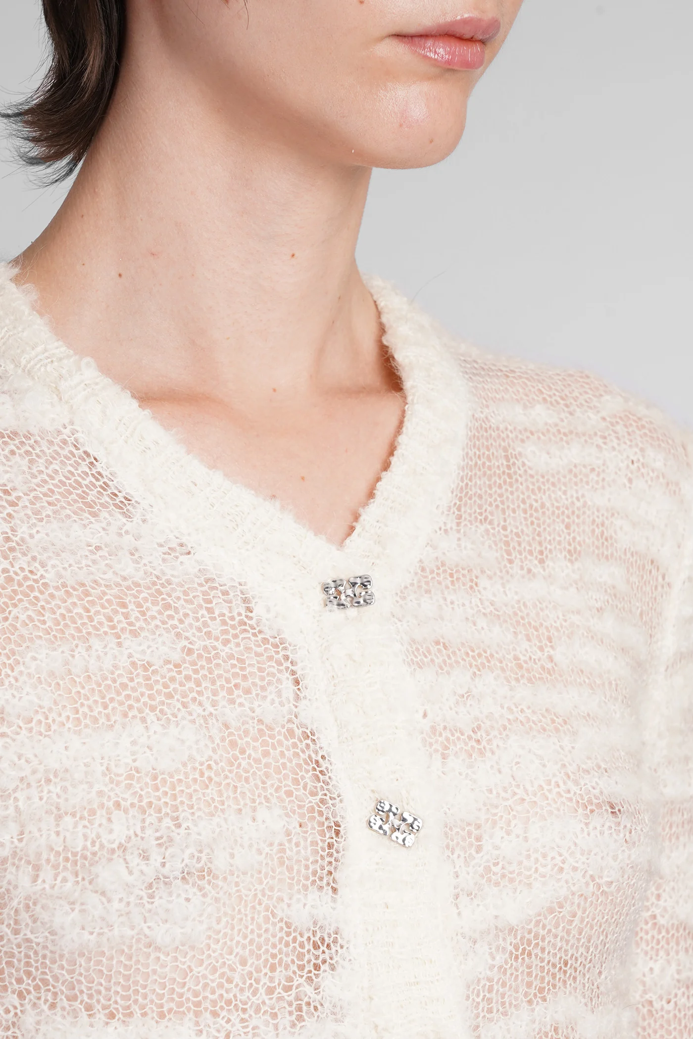 Cardigan in beige Mohair - Image 5