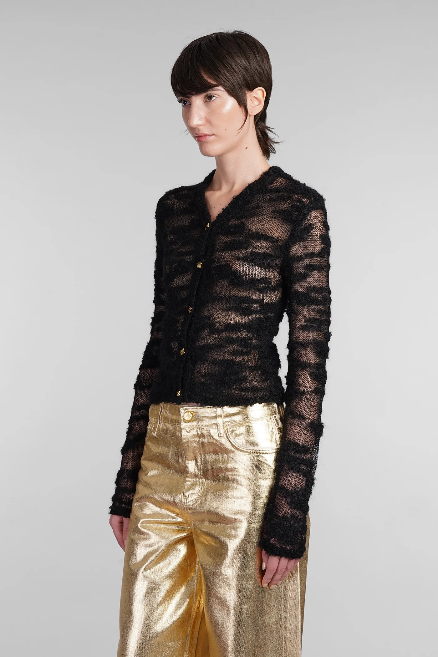 Cardigan in black Mohair - Image 4