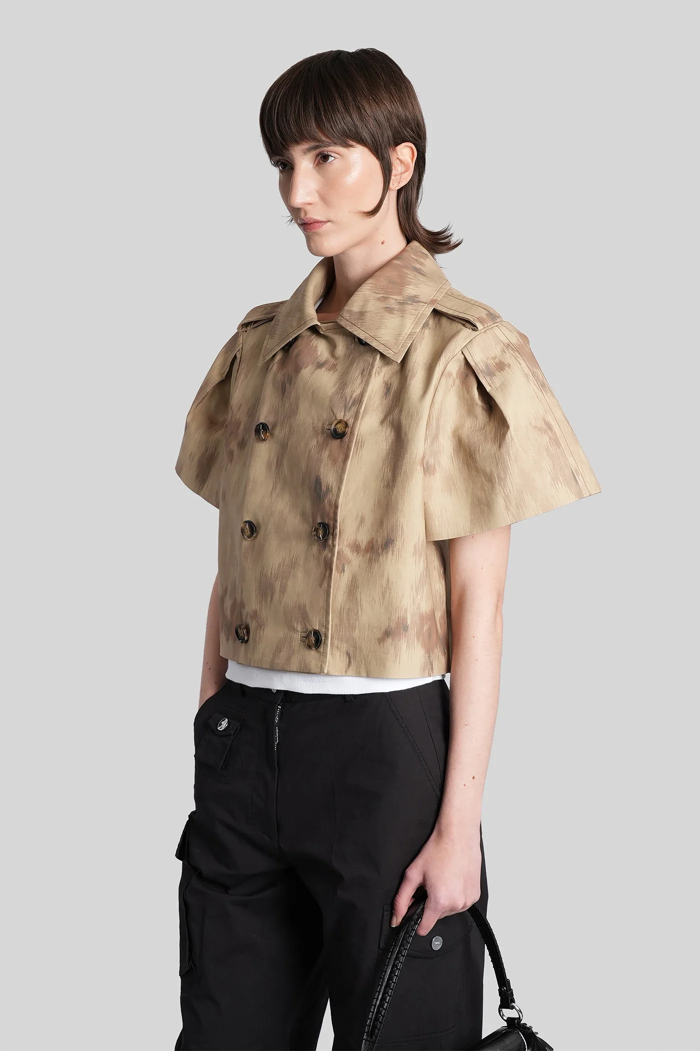 Casual jacket in beige cotton - Image 4