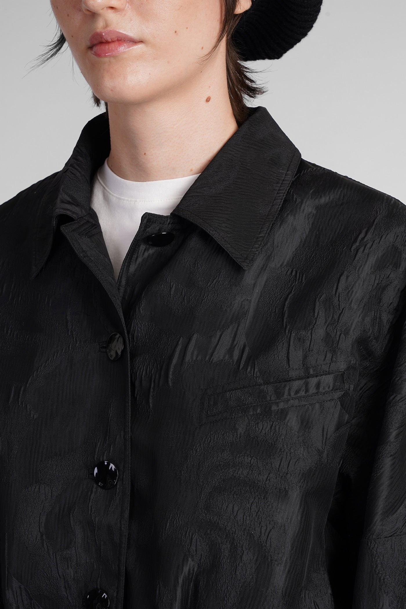 Casual jacket in black polyester - Image 5