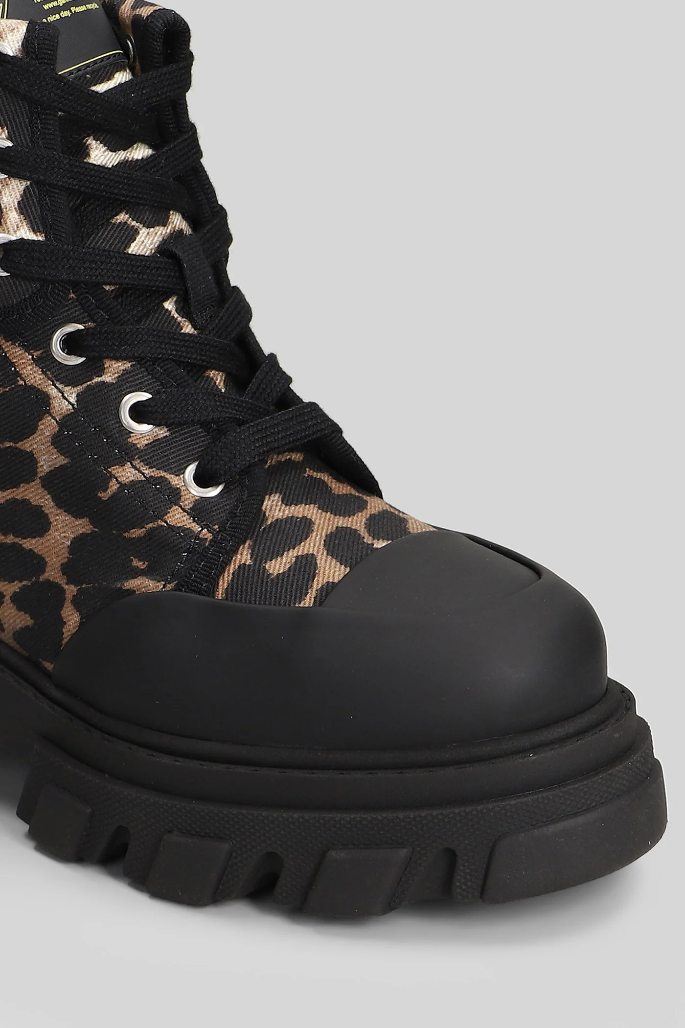 Combat boots in Animalier cotton - Image 5