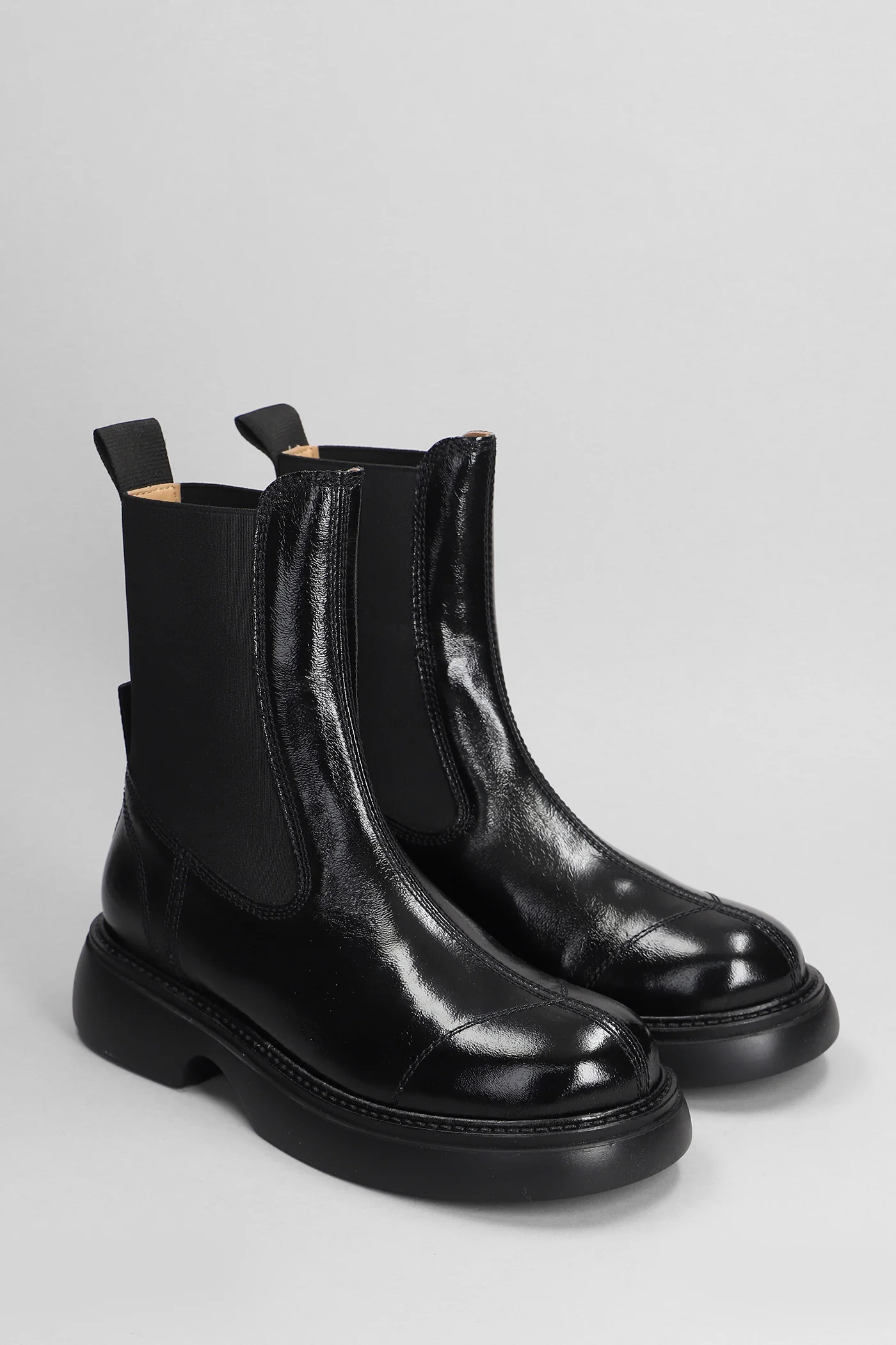 Combat boots in black polyester - Image 2