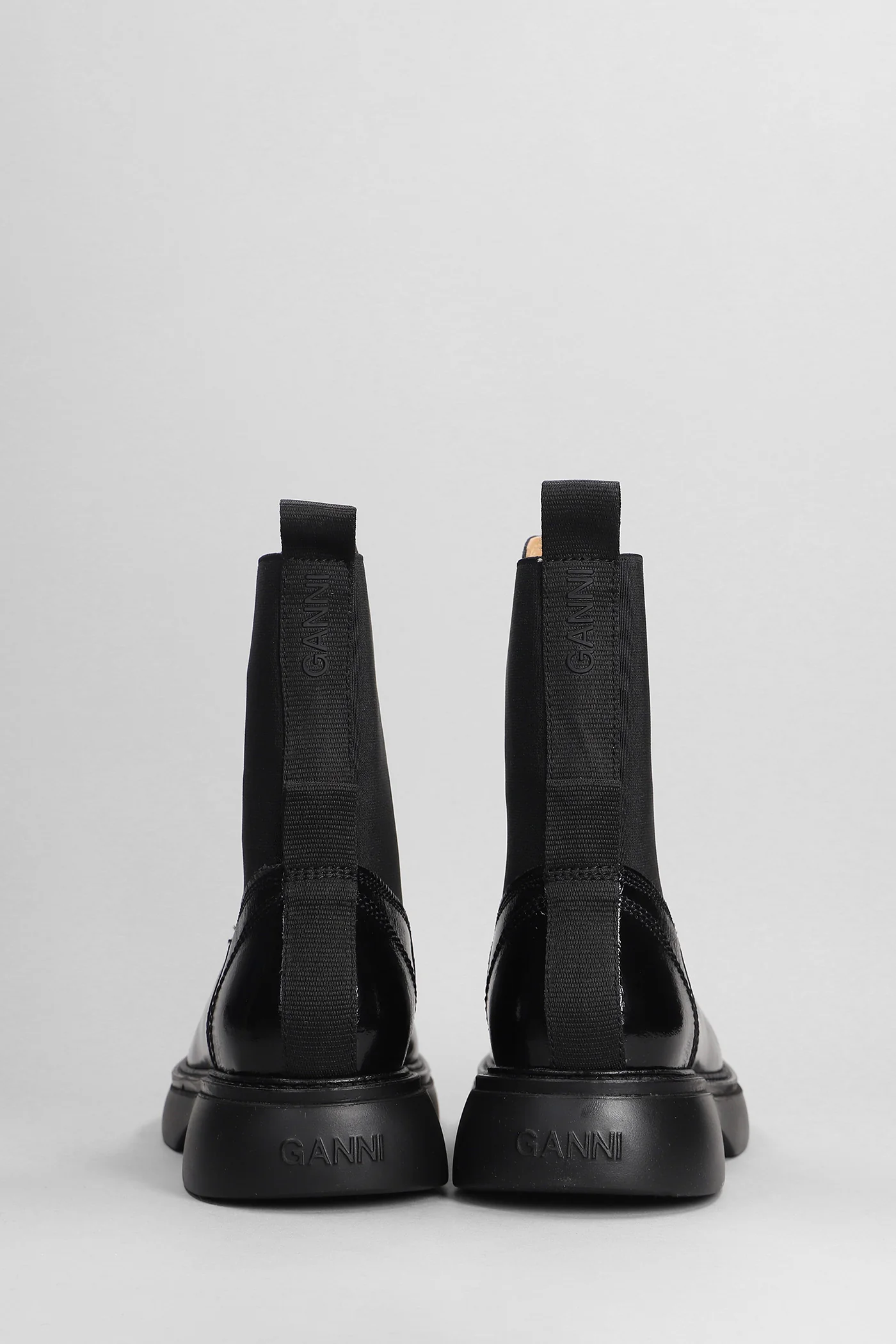 Combat boots in black polyester - Image 4