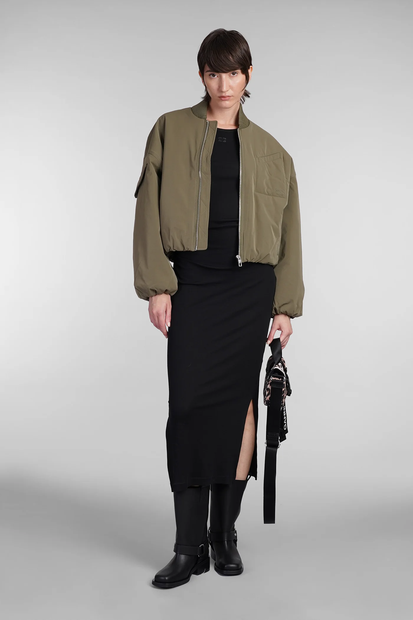 Dress woman in black cotton - Image 2