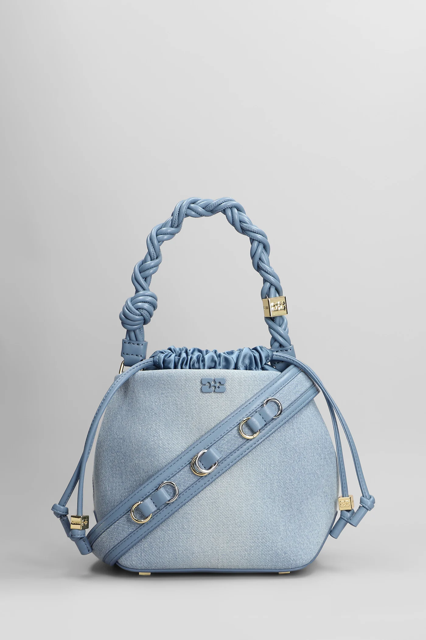 Ganni bou bucket Hand bag in blue cotton