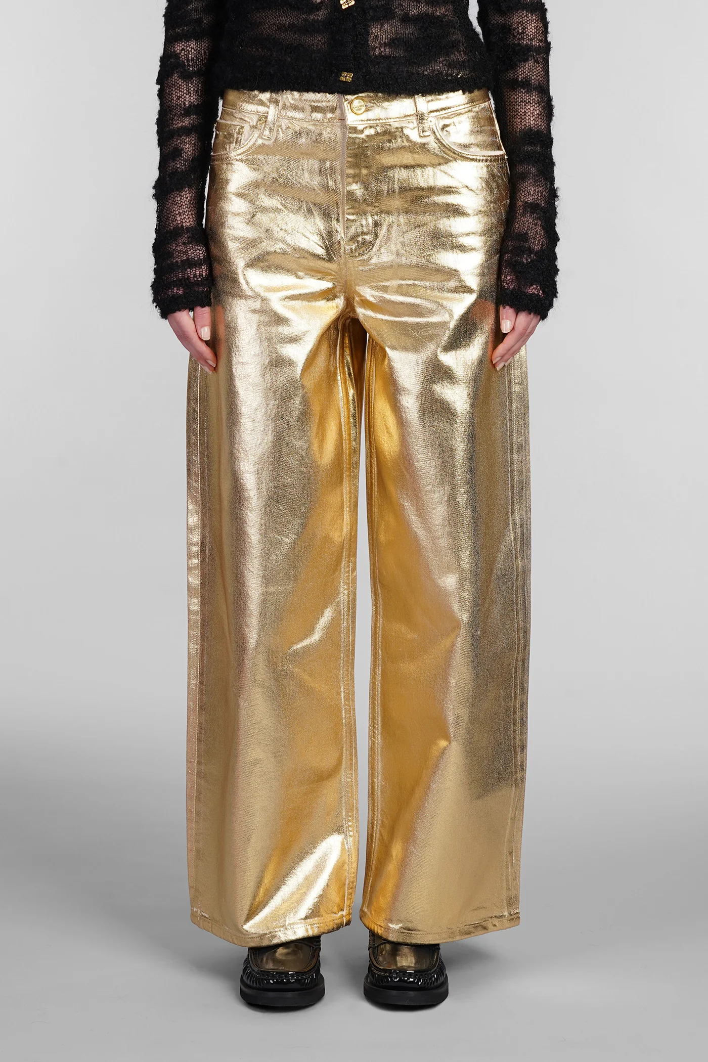 Jeans in gold cotton