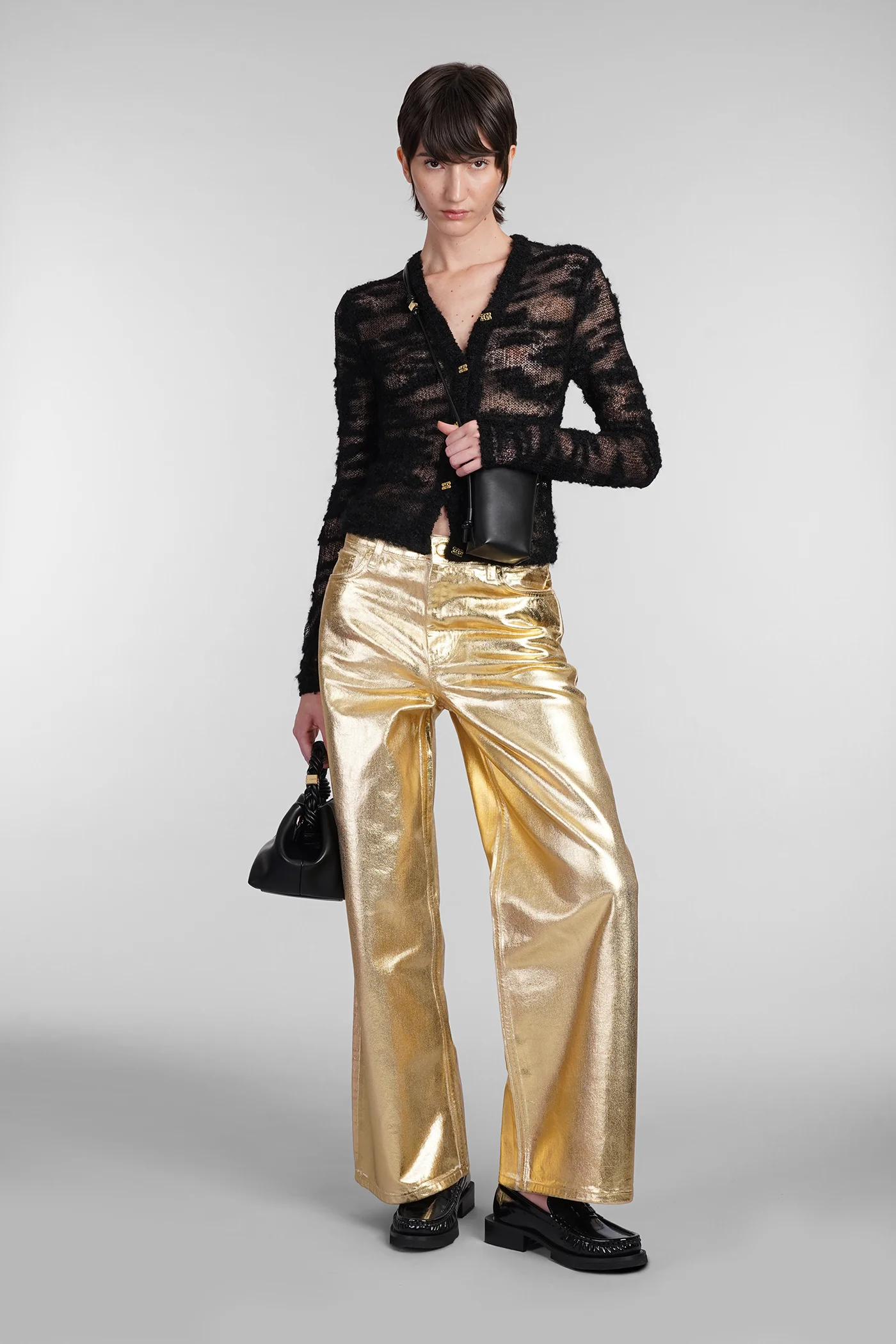 Jeans in gold cotton - Image 2