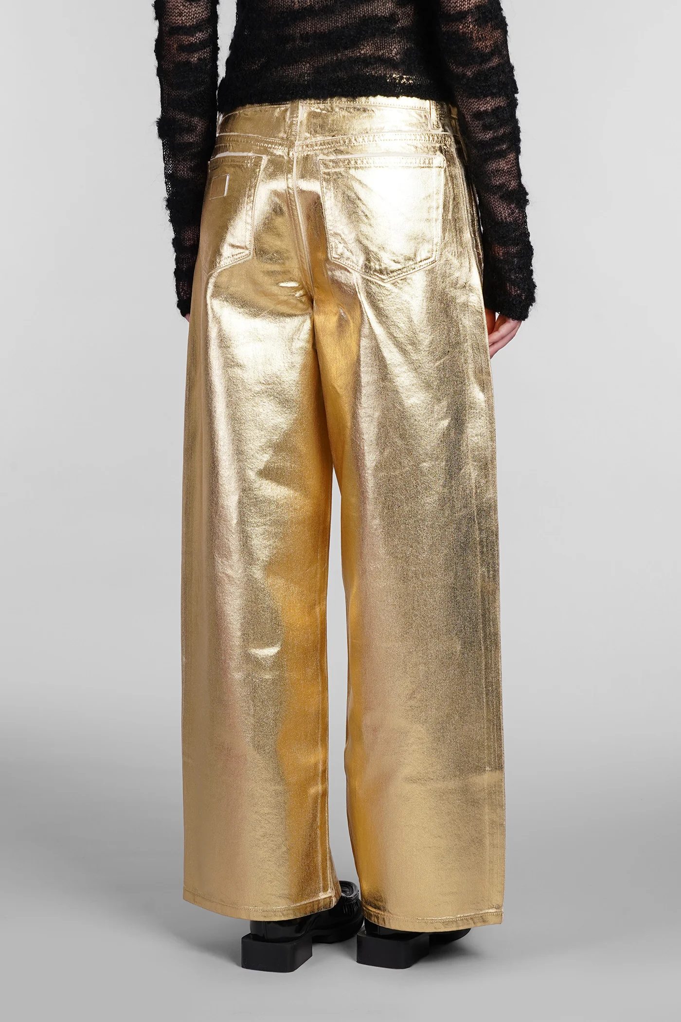 Jeans in gold cotton - Image 3