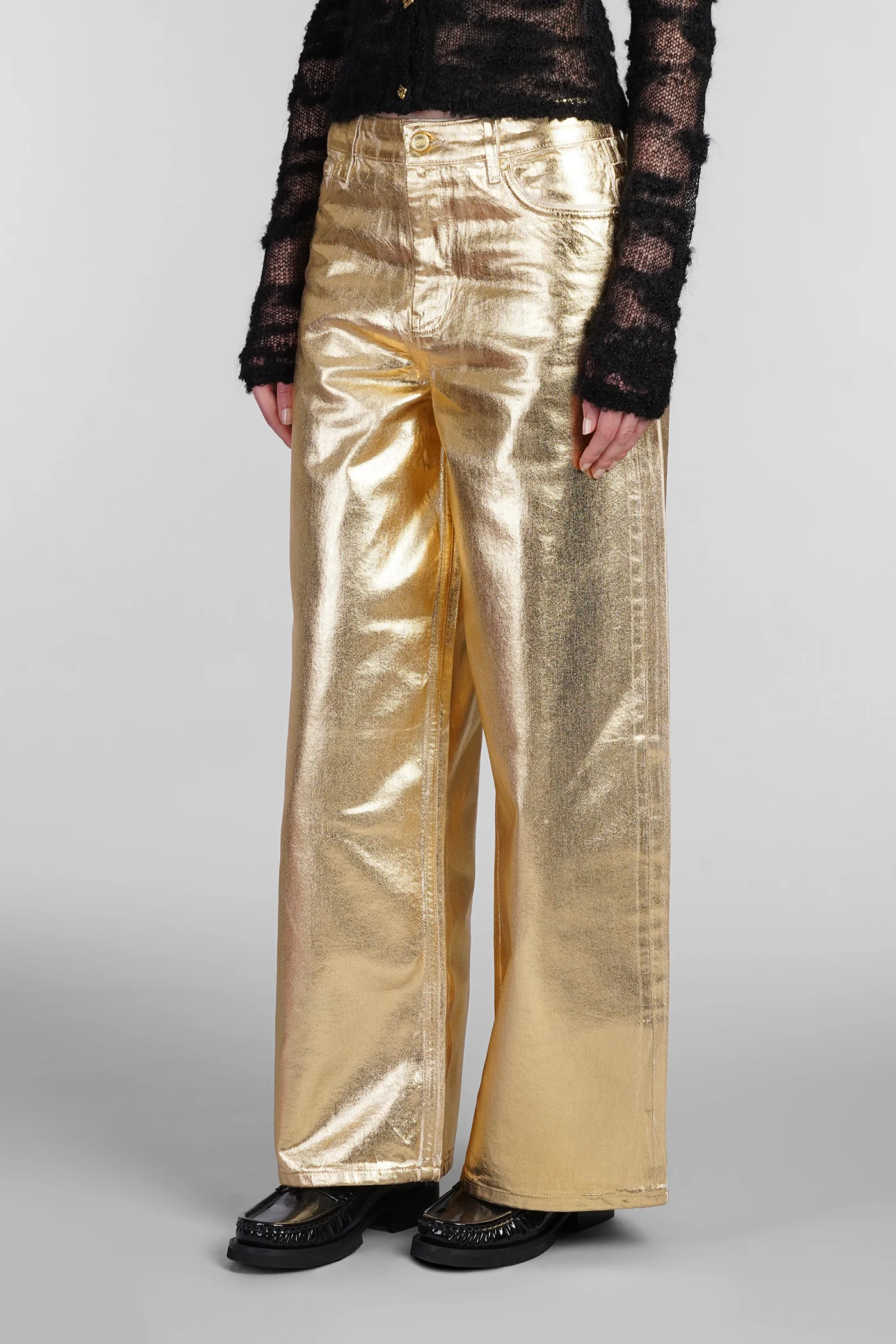 Jeans in gold cotton - Image 4