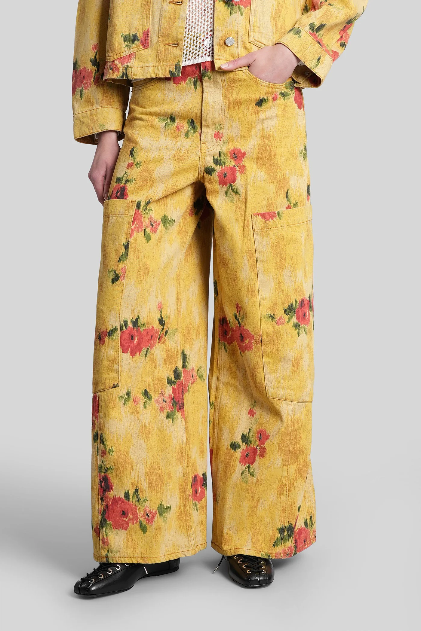 Jeans in yellow cotton