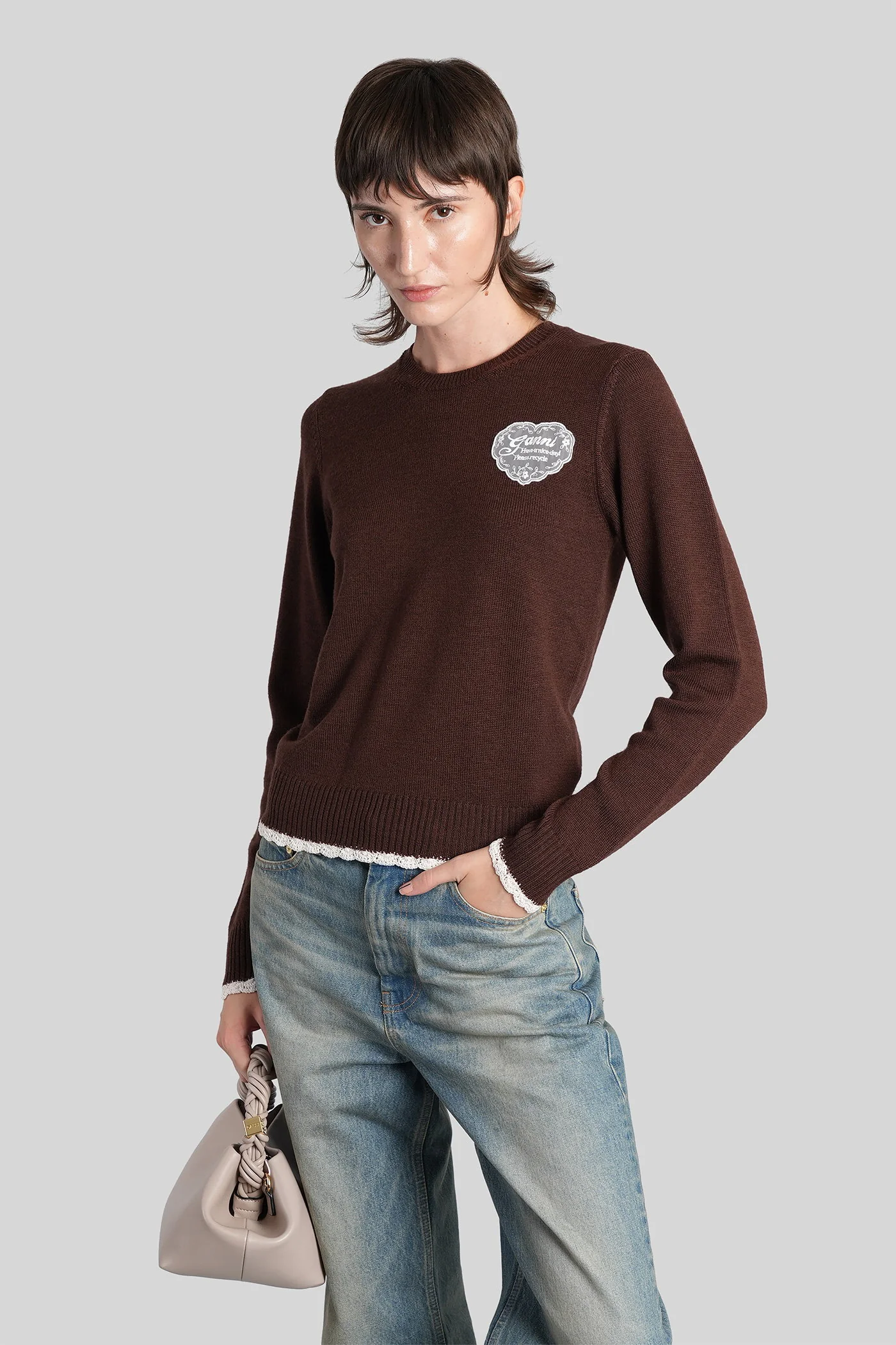 Knitwear in brown wool - Image 2