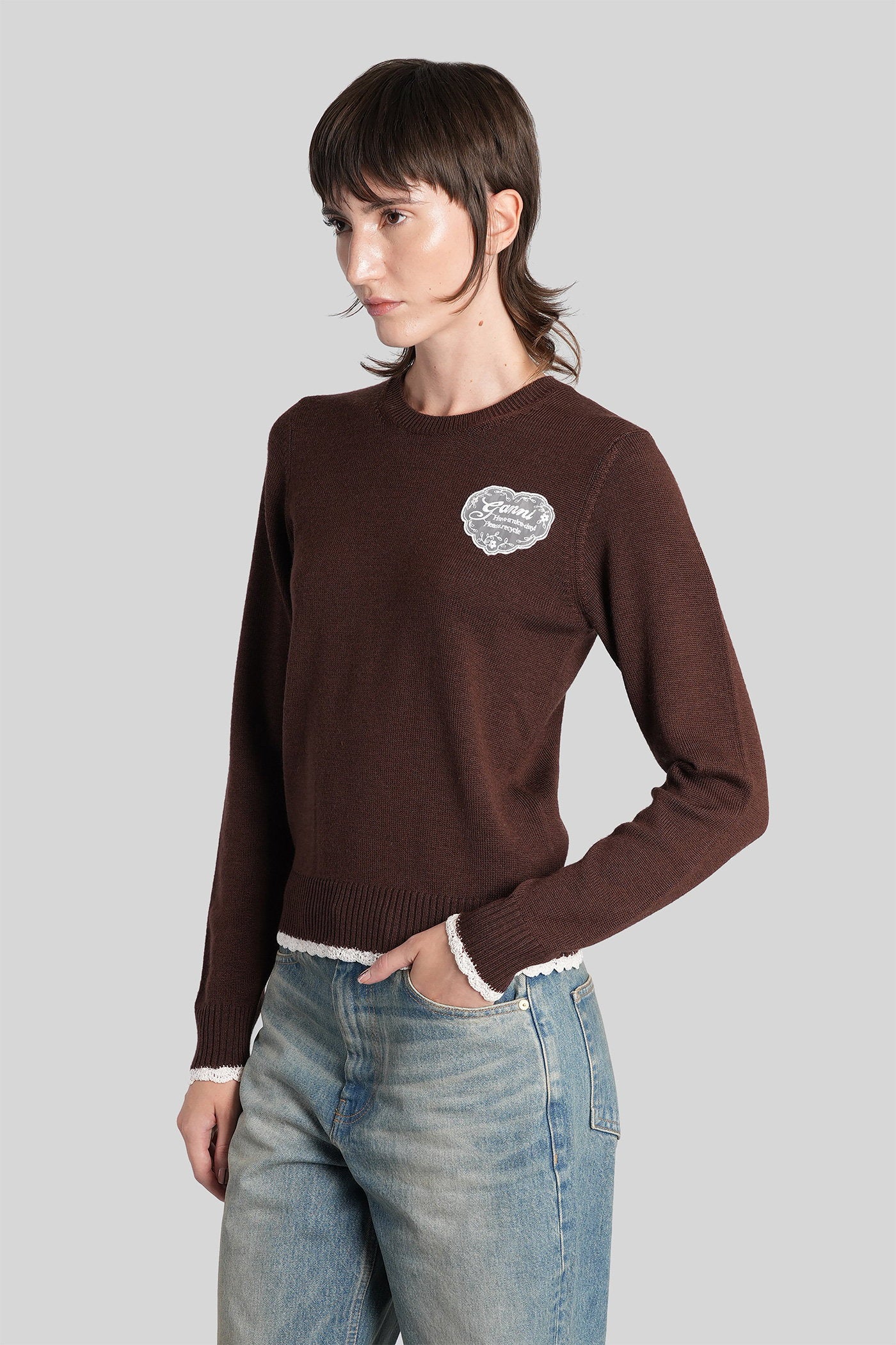 Knitwear in brown wool - Image 4
