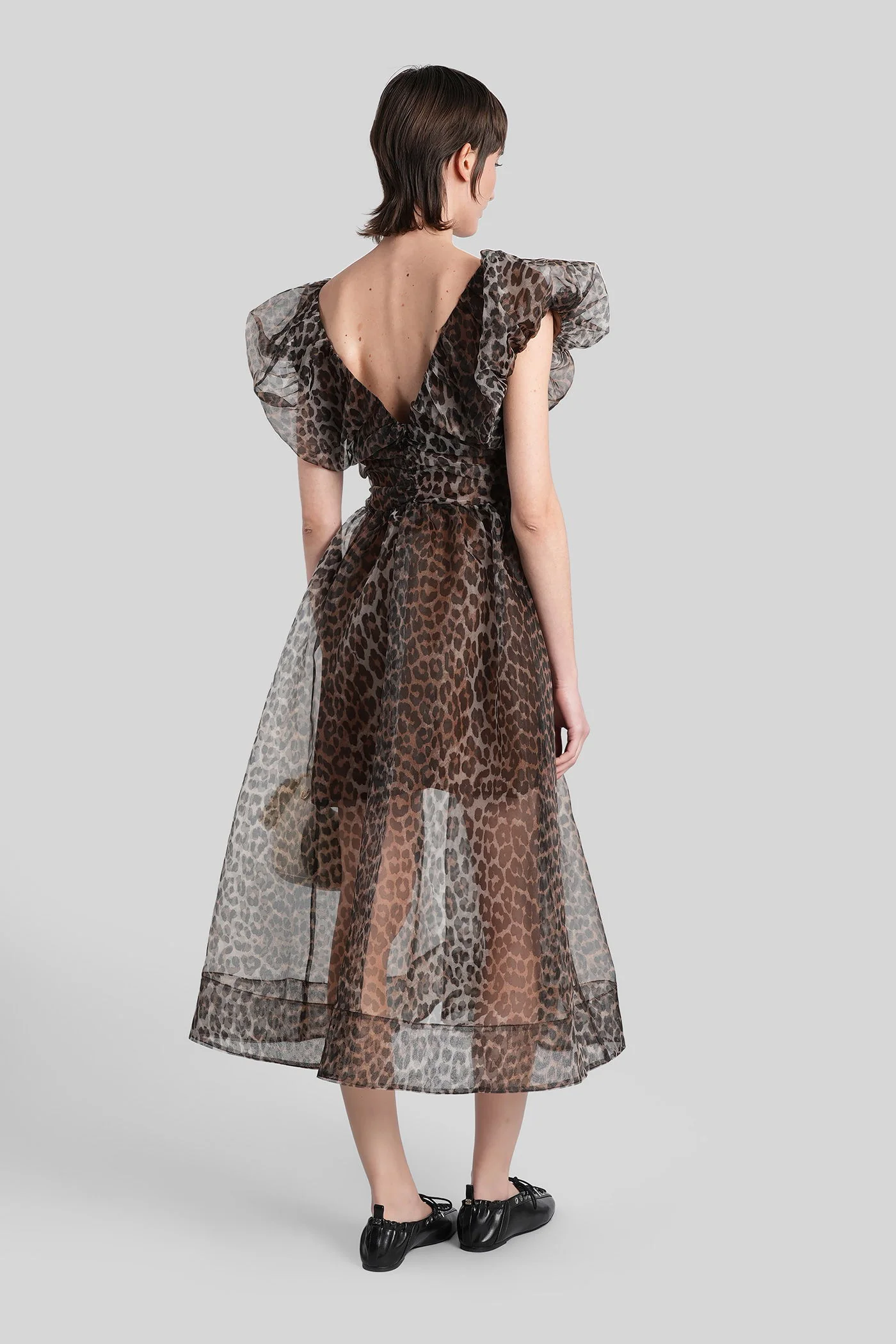Long dress in Animalier polyester - Image 3