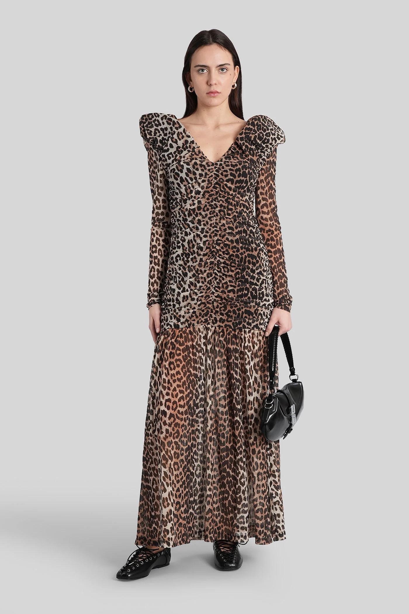 Long dress in Animalier polyester - Image 47