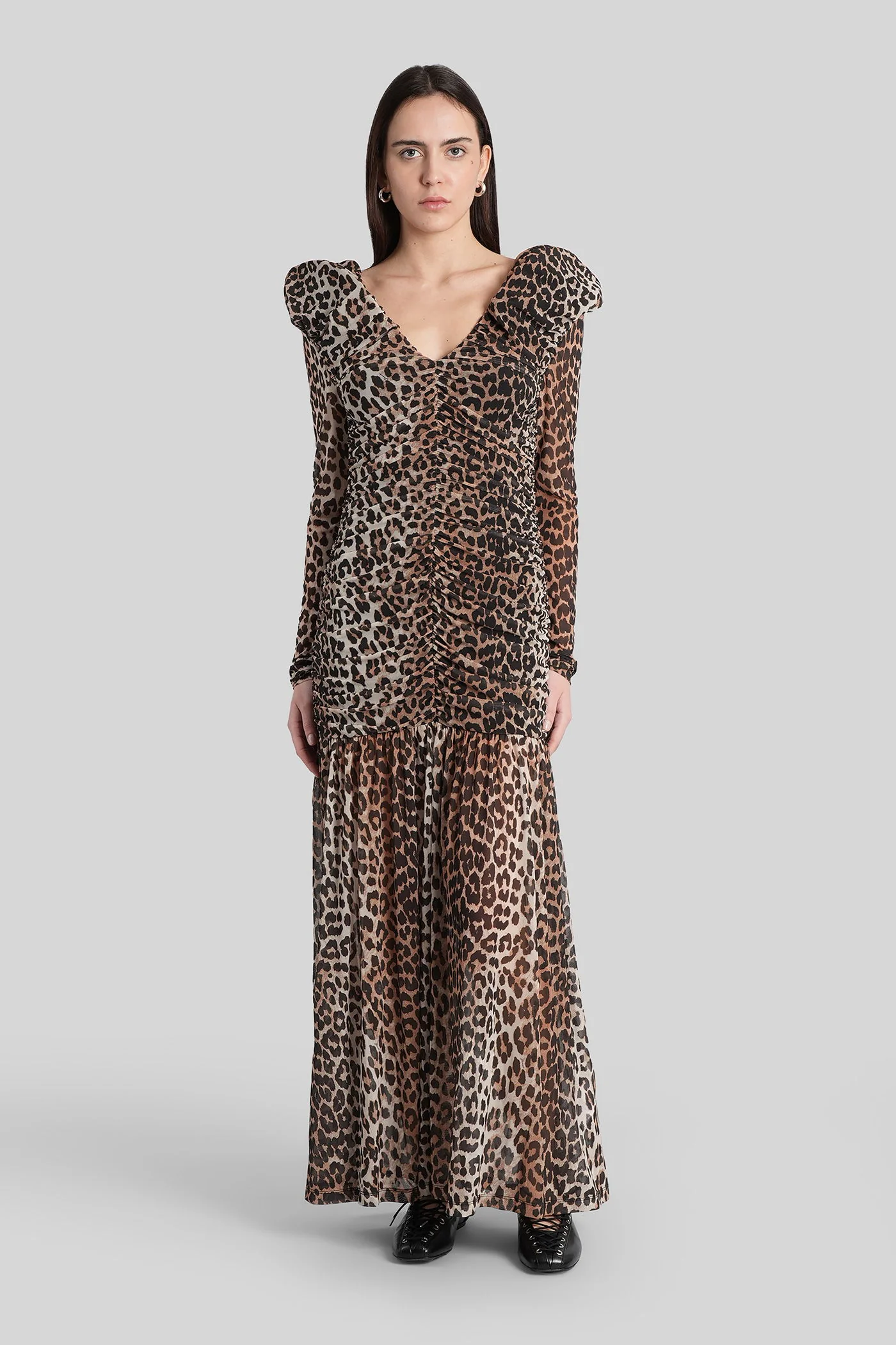 Long dress in Animalier polyester - Image 76