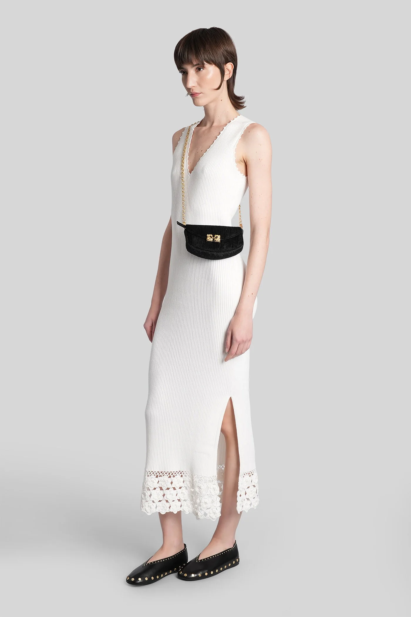 Long dress in white cotton - Image 4