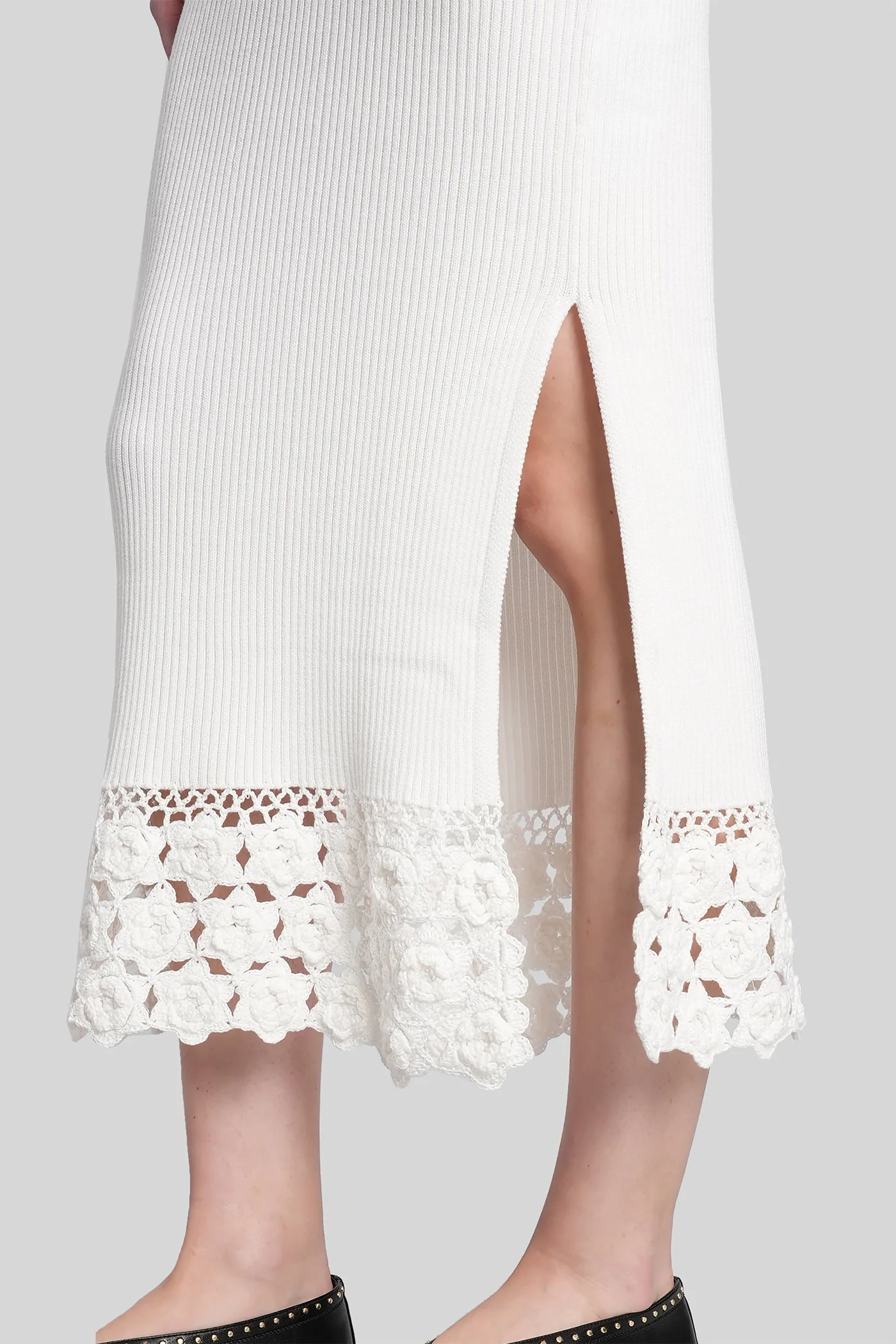 Long dress in white cotton - Image 5