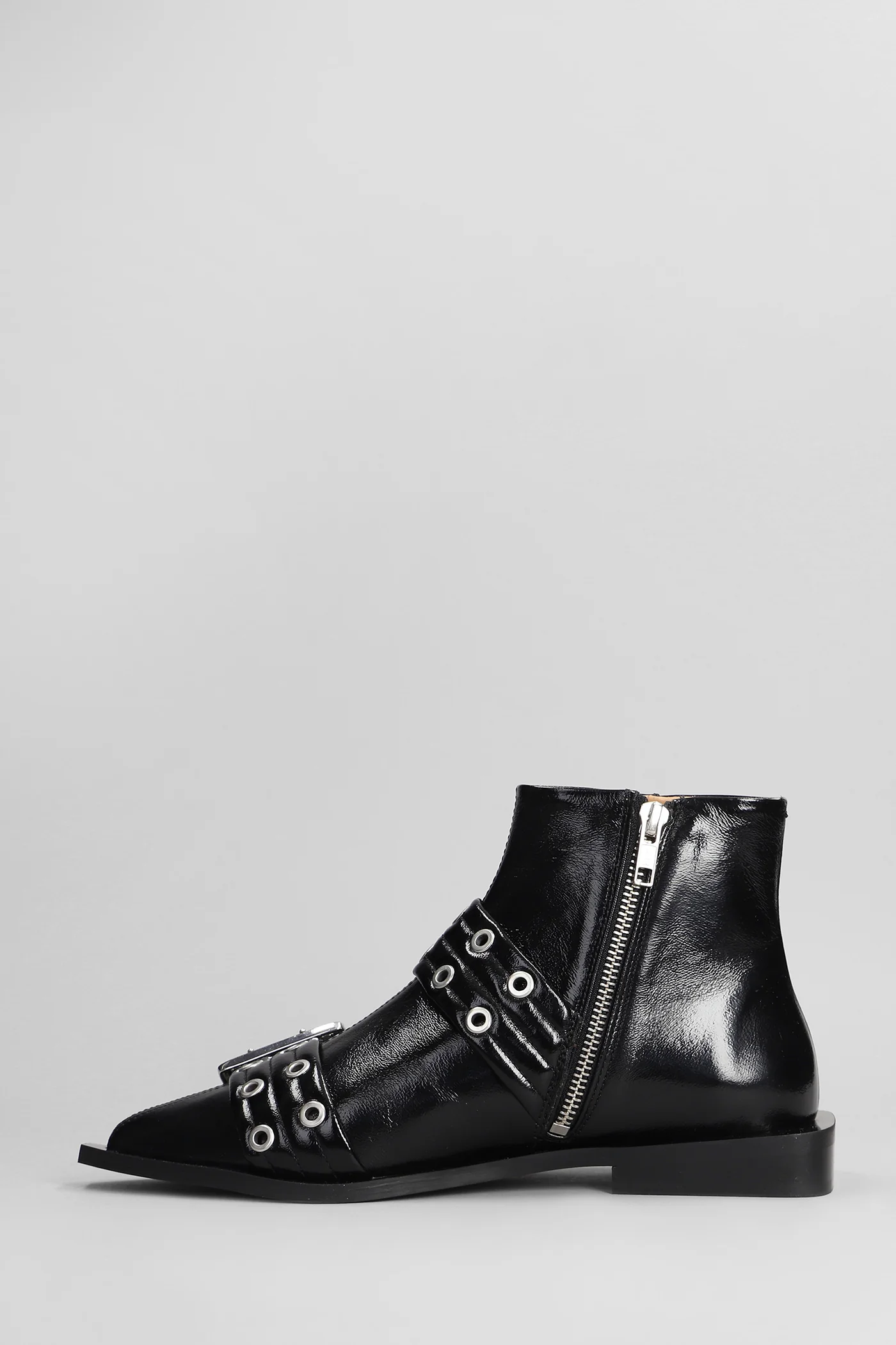 low heels Ankle boots in black polyester - Image 23