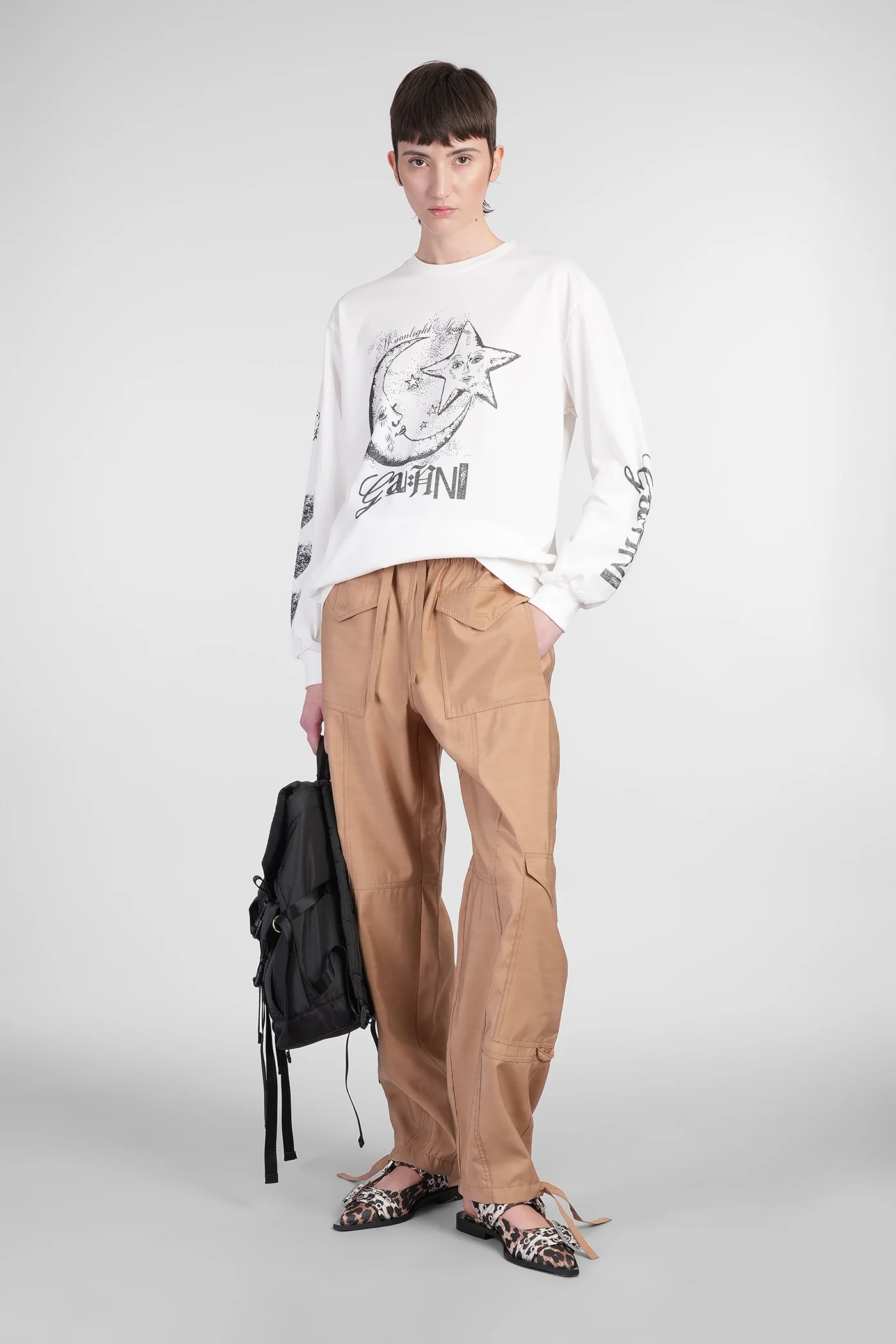 Pants in beige viscose - Image 2